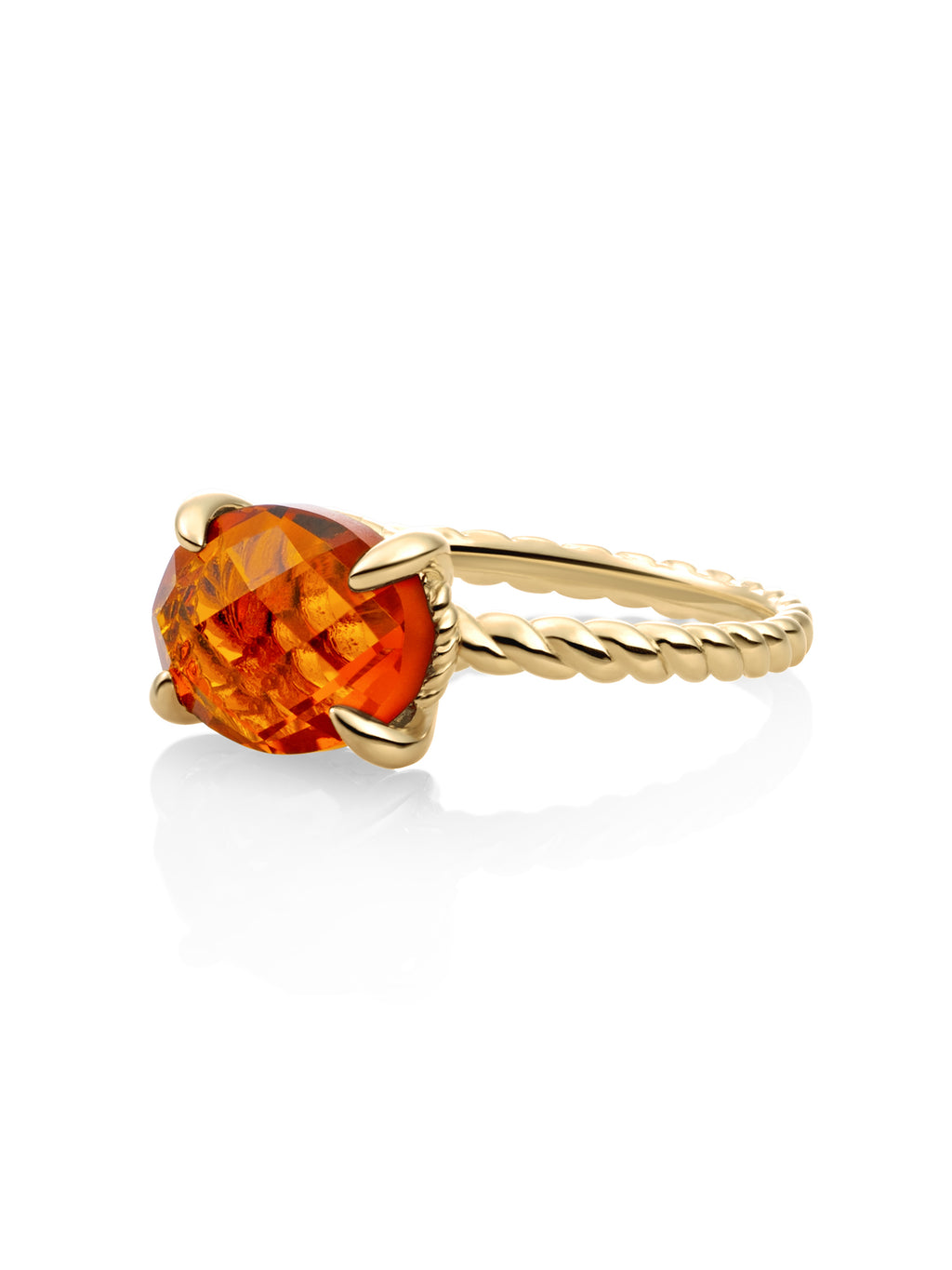 Twist Ring Citrine Quartz 9K Goud - 50