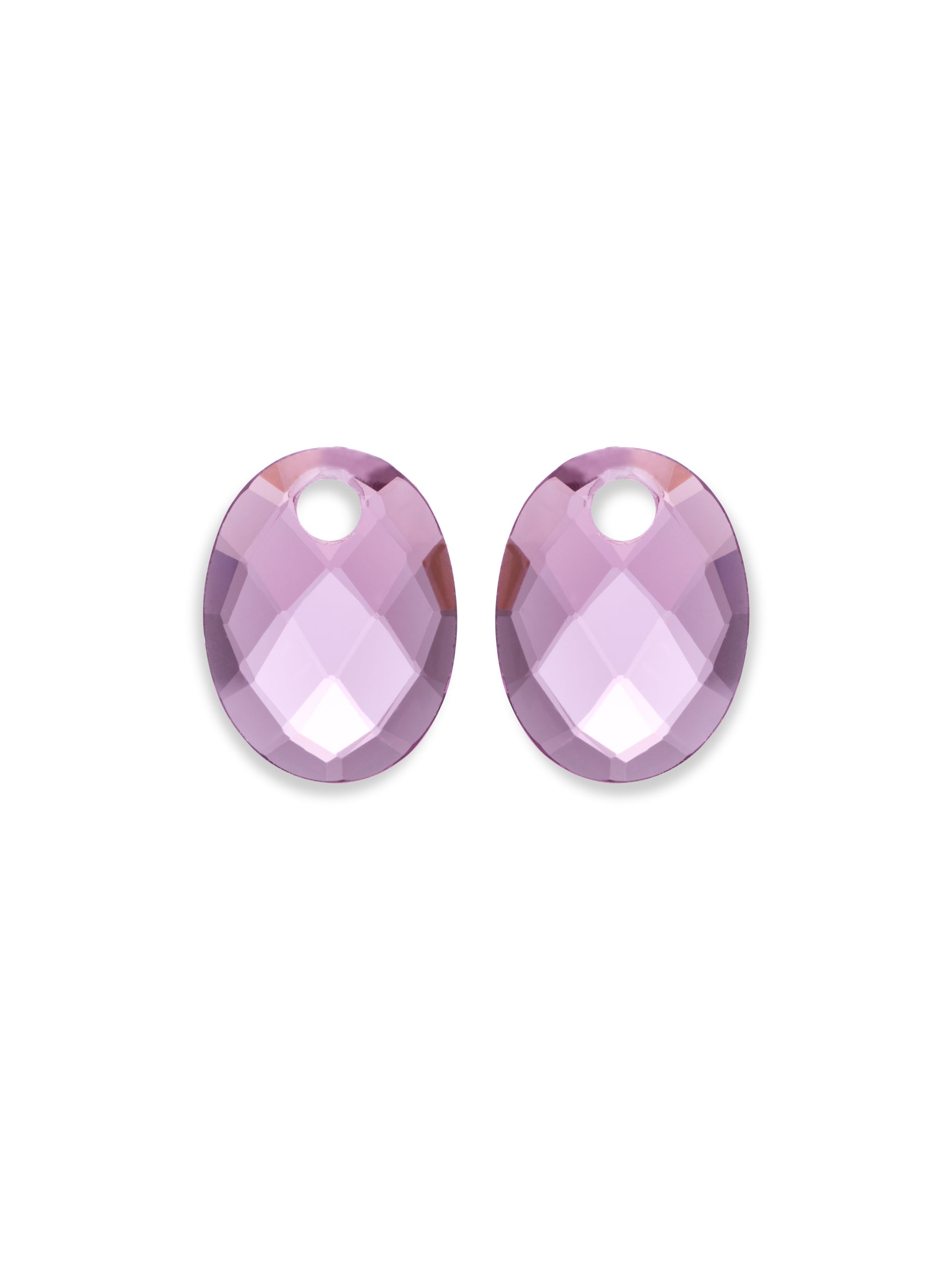 Oorbel Edelstenen Medium Oval Aubergine Quartz - Oorbel Edelstenen Medium Oval Aubergine Quartz