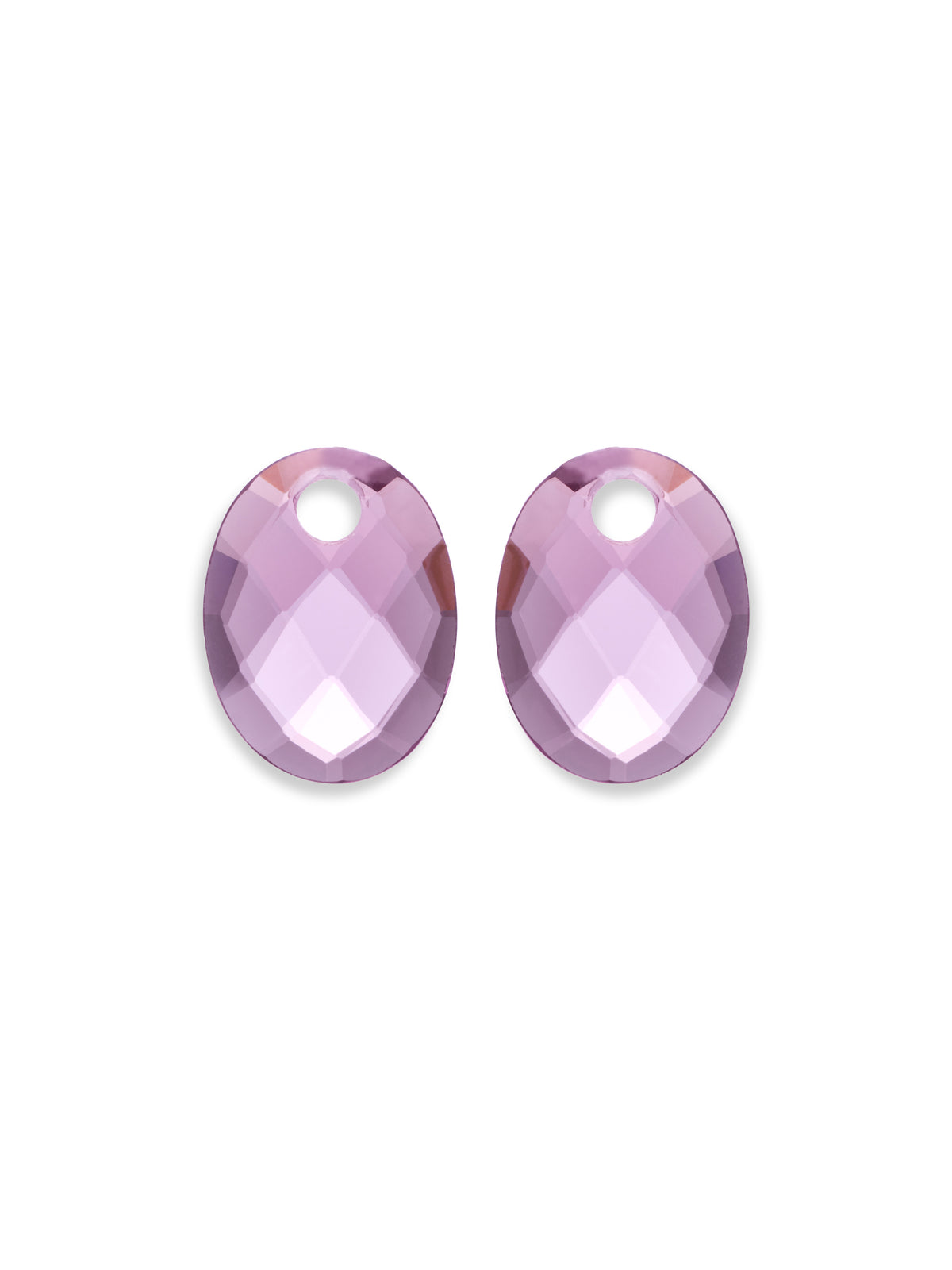 Oorbel Edelstenen Medium Oval Aubergine Quartz - Oorbel Edelstenen Medium Oval Aubergine Quartz