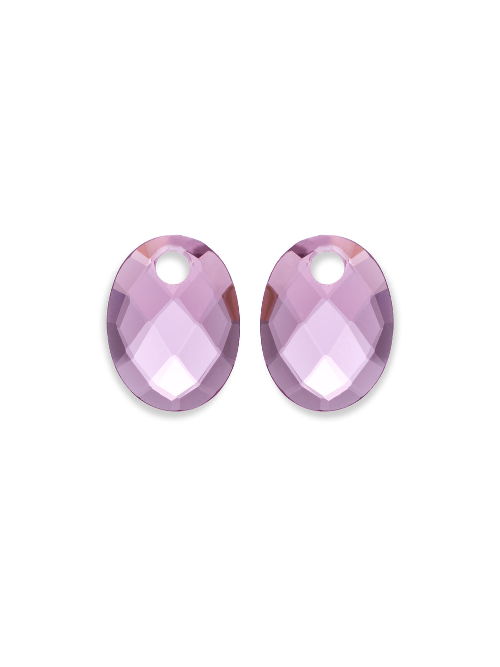 Oorbel Edelstenen Medium Oval Aubergine Quartz - Oorbel Edelstenen Medium Oval Aubergine Quartz