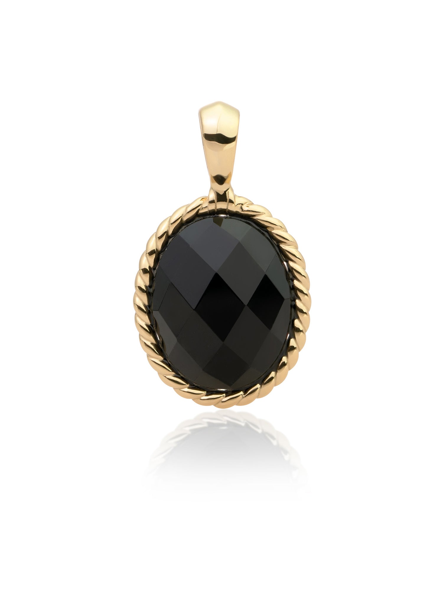 Twist Pendant Onyx - Gold Plated