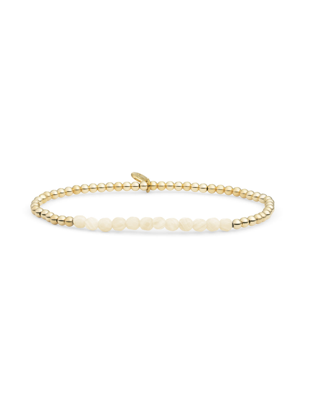 Universe Armband Beige Agate - Gold Plated