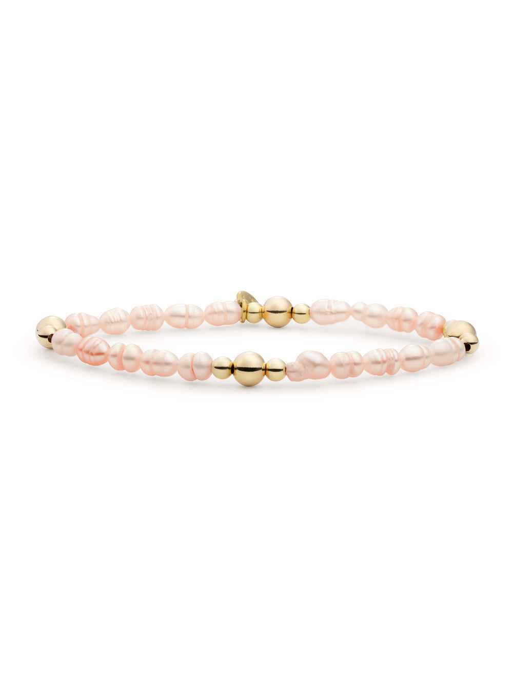 Bold Mix Armband Peach Pearl - Gold Plated