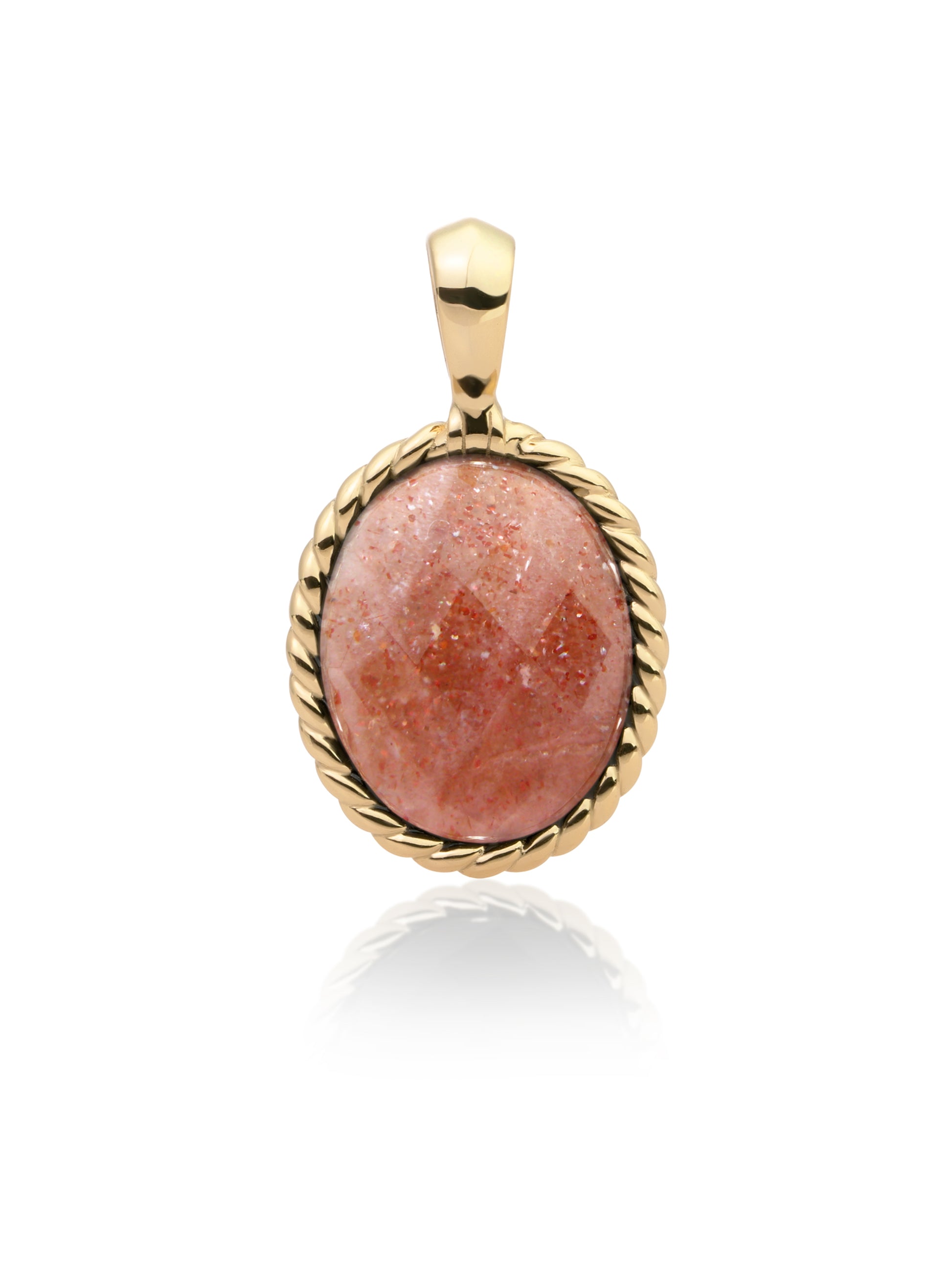 Twist Pendant Sunstone - Gold Plated