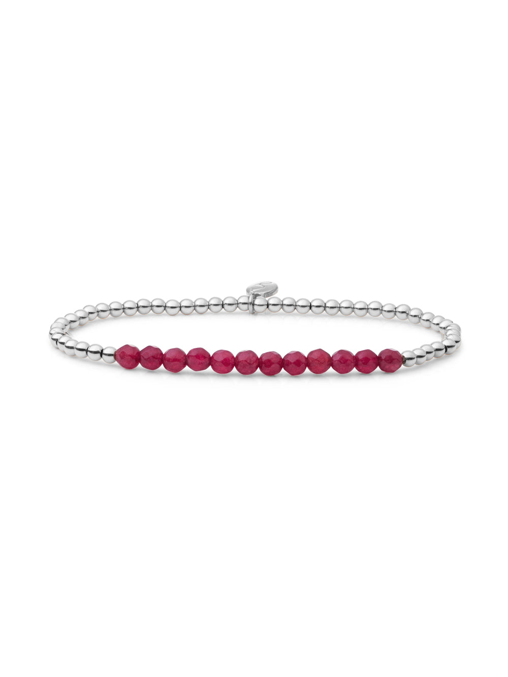 Universe Armband Fuchsia Jade - Rhodium Plated