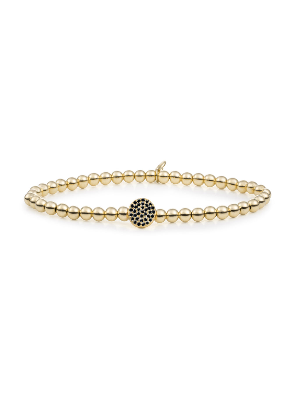 Disc Galaxy Armband Zirconia Zwart - Gold Plated