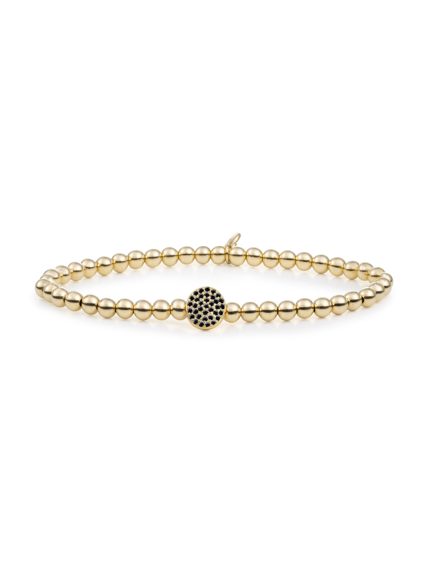 Disc Galaxy Armband Zirconia Zwart - Gold Plated