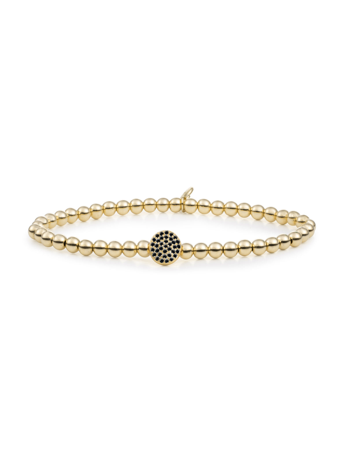 Disc Galaxy Armband Zirconia Zwart - Gold Plated