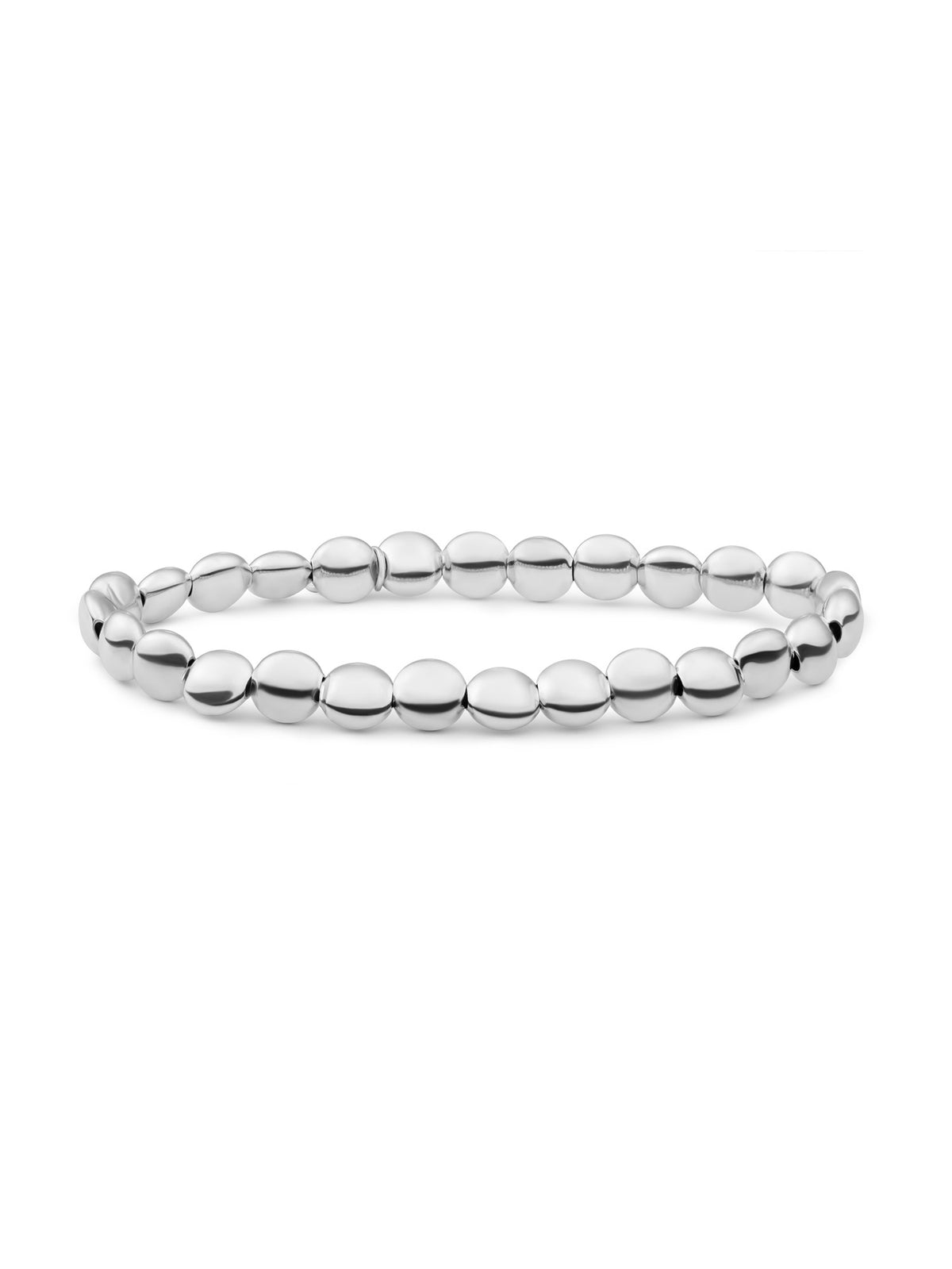 Flat Beads Armband - Rhodium Plated