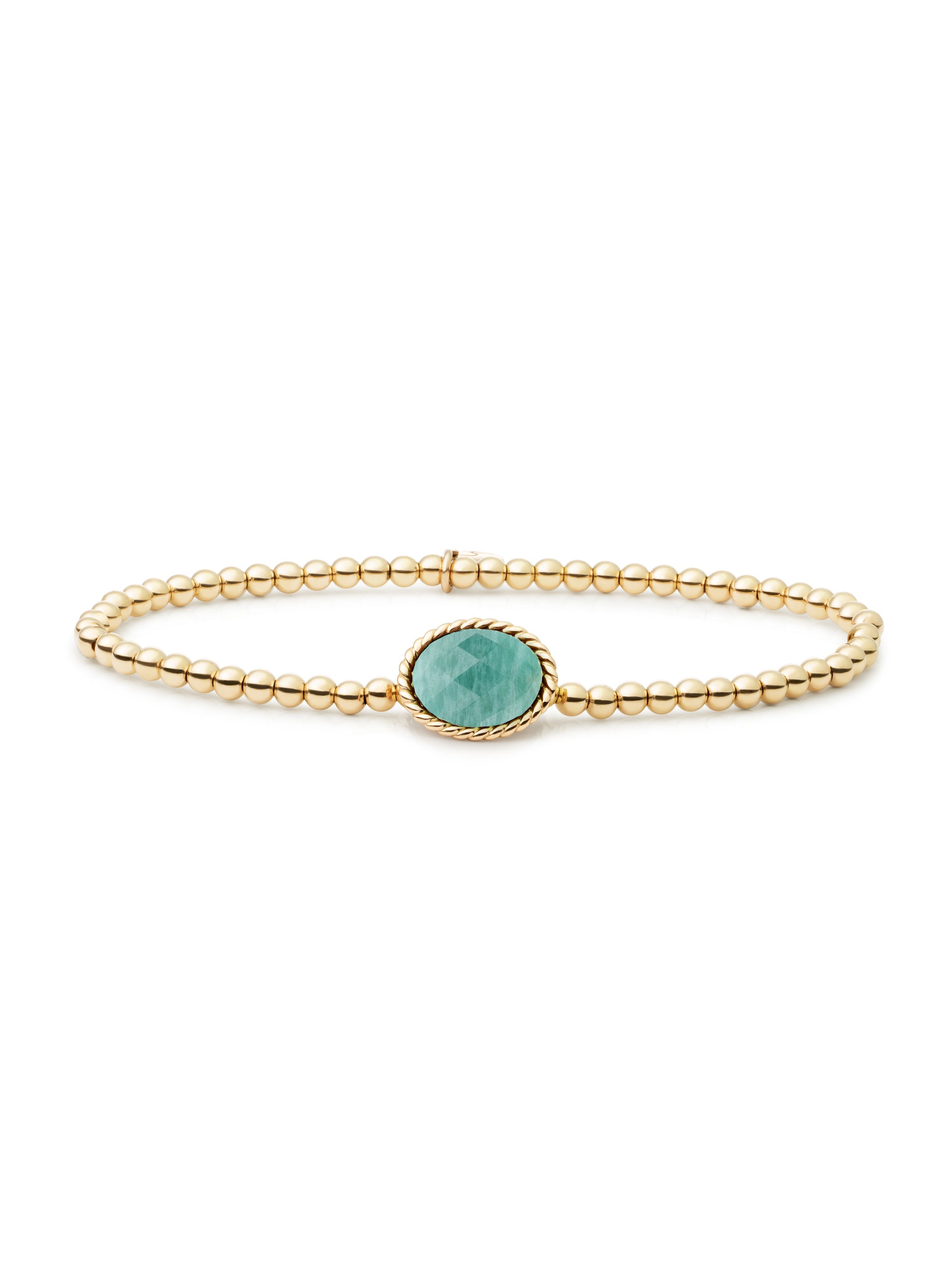 Twist Armband Rich Green Amazonite - Gold Plated