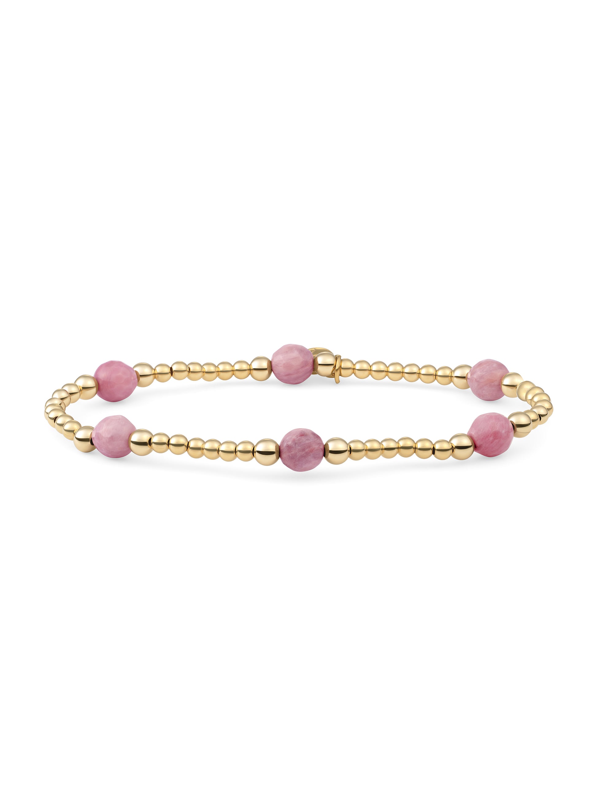 Reverse Bold Mix Armband Pink Rhodonite - Gold Plated