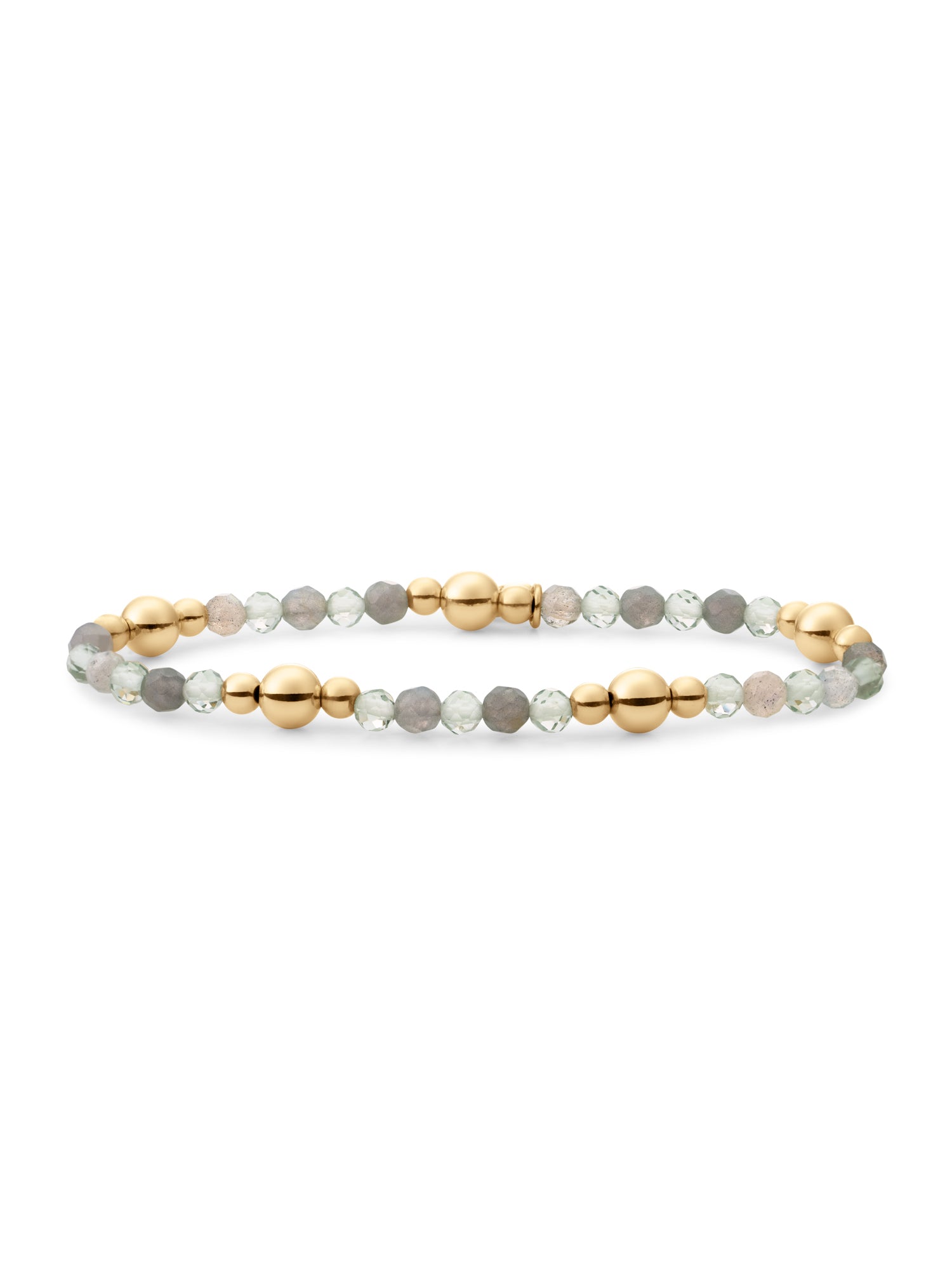 Bold Mix Armband Labradorite | Green Amethyst - Gold Plated