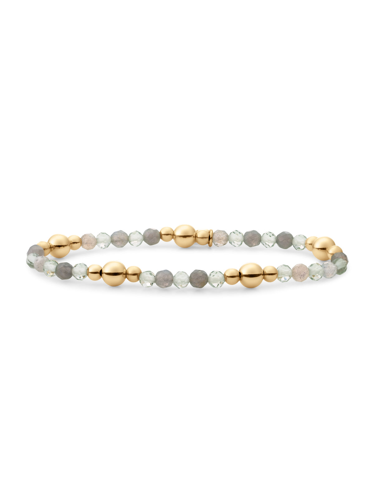 Bold Mix Armband Labradorite | Green Amethyst - Gold Plated