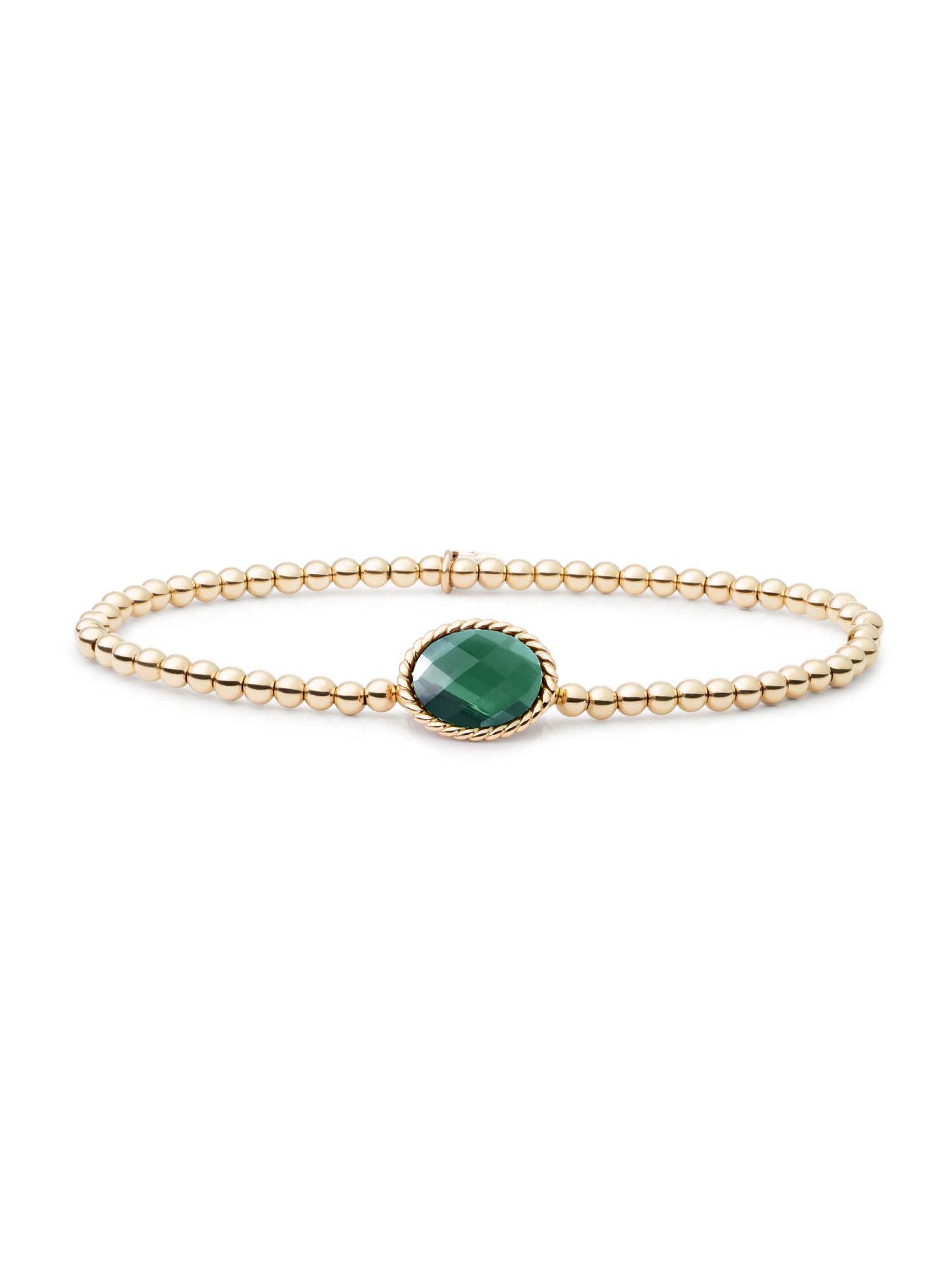 Twist Armband Petrol Green Quartz - Gold Plated