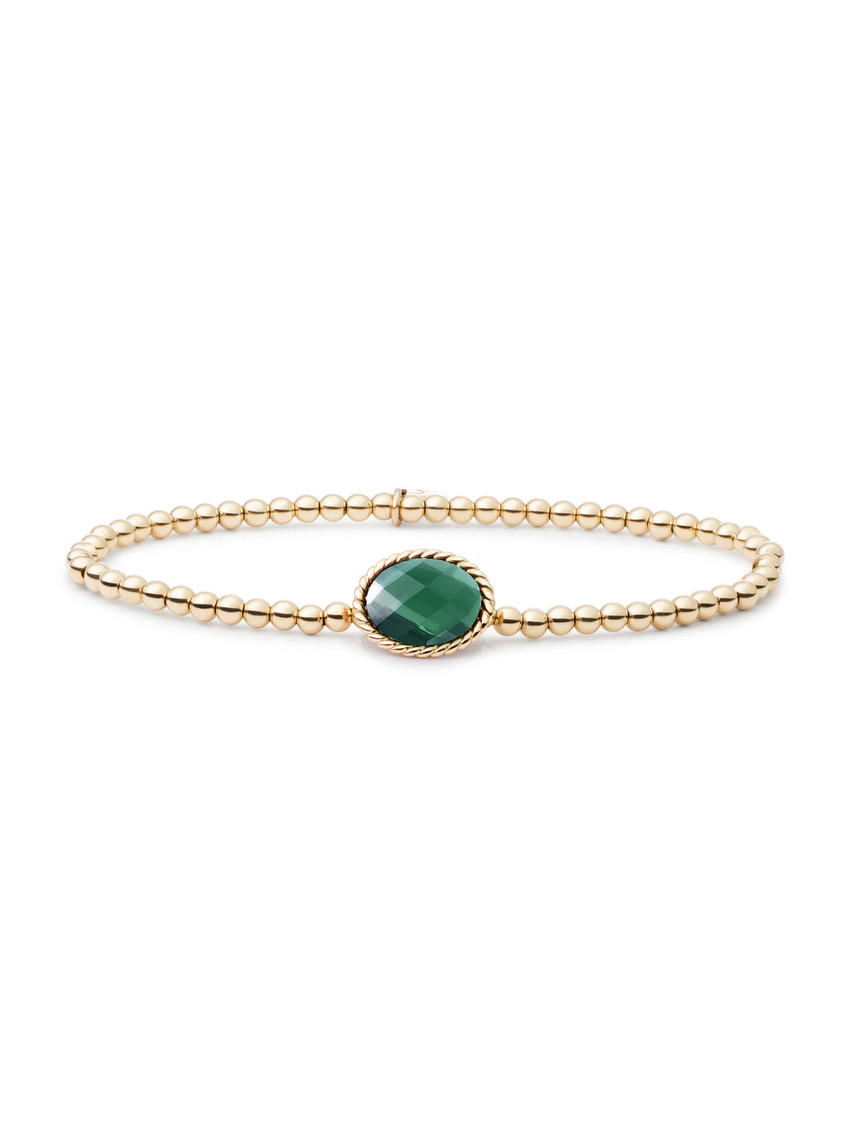 Twist Armband Petrol Green Quartz - Gold Plated
