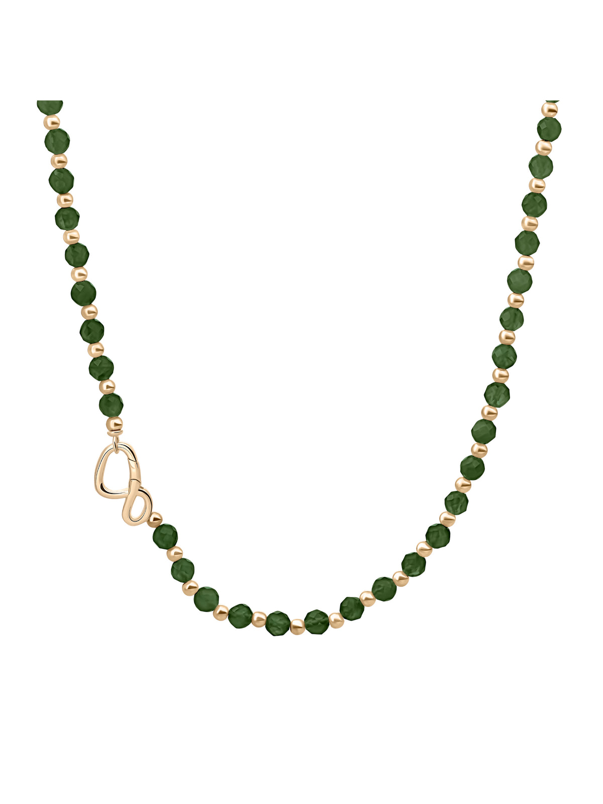 Link Ketting Green Onyx Goud Kleurig - 45cm