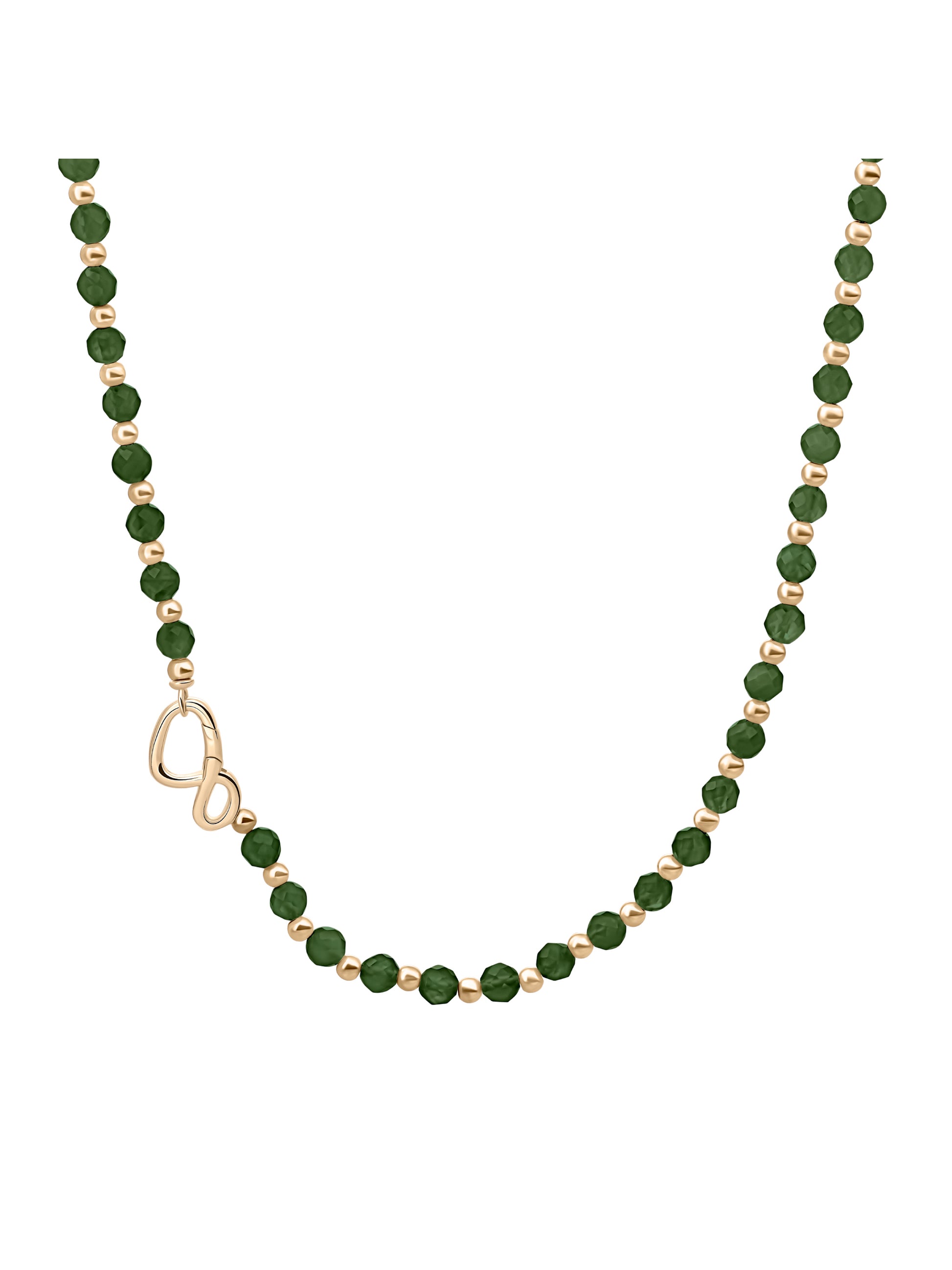 Link Ketting Green Onyx Goud Kleurig - 45cm