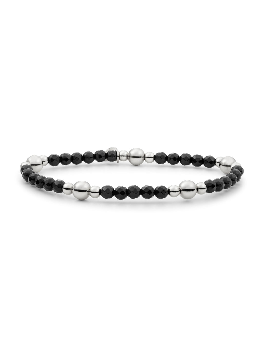 Bold Mix Armband Onyx - Rhodium Plated
