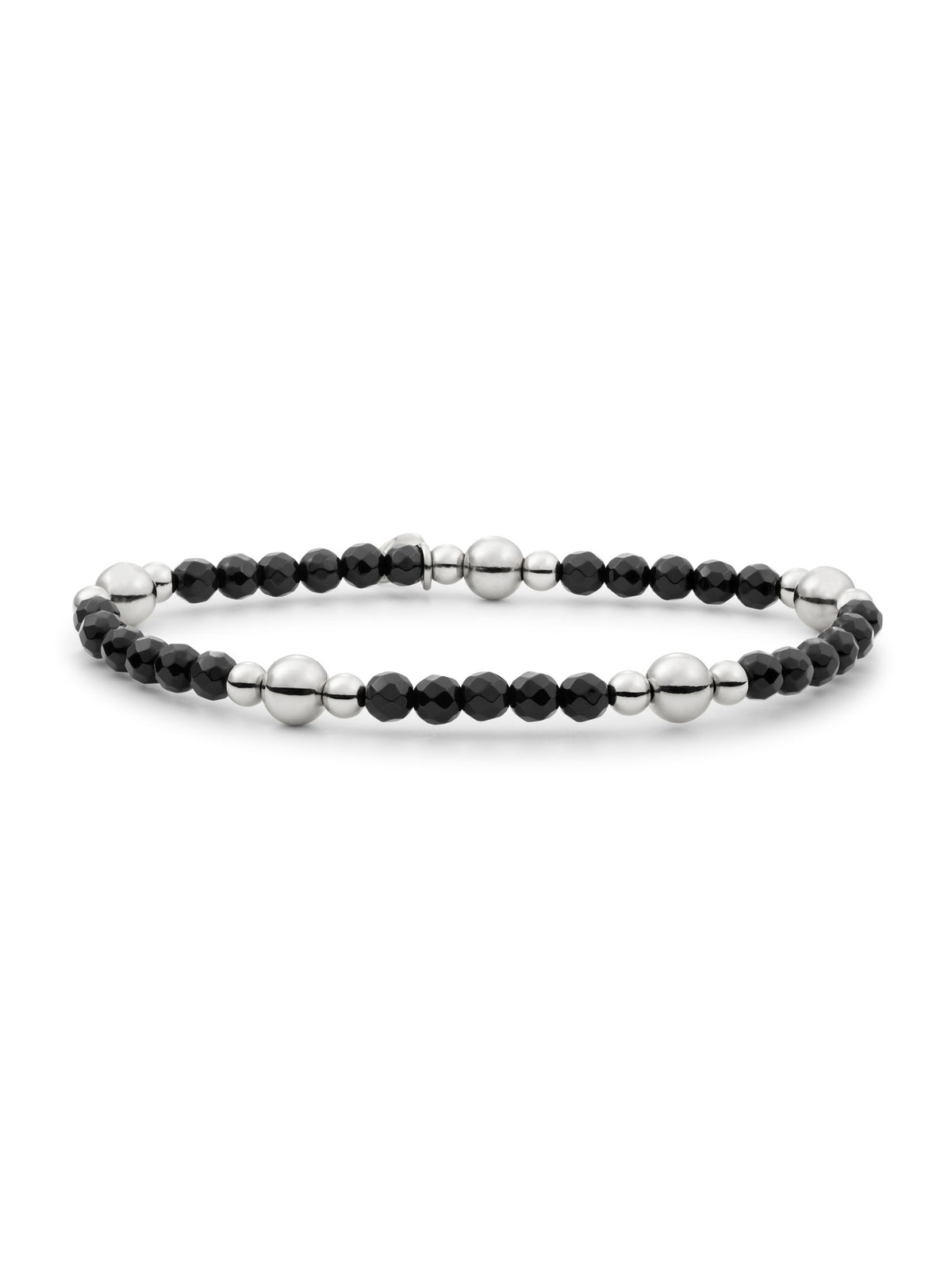 Bold Mix Armband Onyx - Rhodium Plated