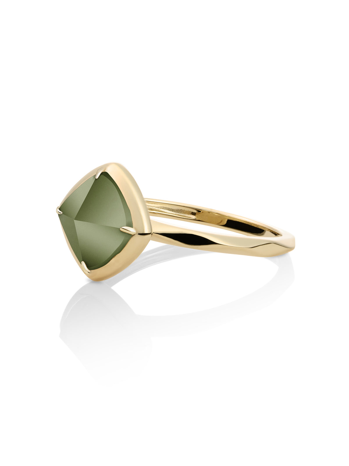 Edge Ring Lime Jade 9K Goud - 52