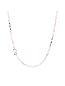 Link Ketting Rose Quartz | Violet Quartz - Rhodium Plated