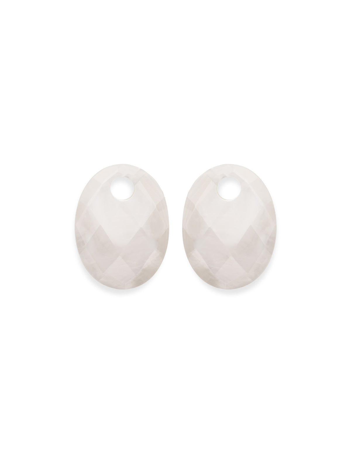 Oorbel Edelstenen Medium Oval Mother of Pearl - Oorbel Edelstenen Medium Oval Mother of Pearl