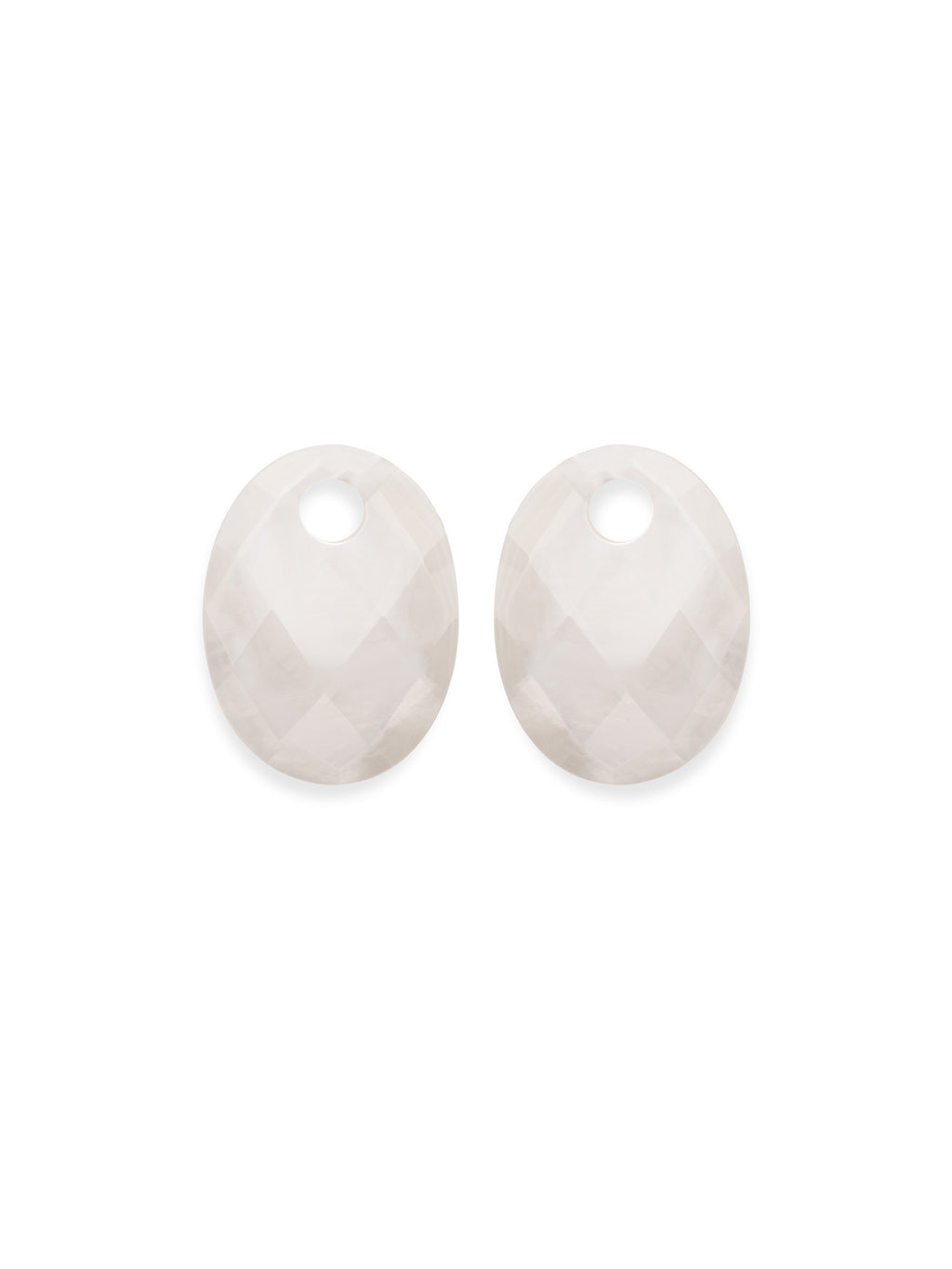 Oorbel Edelstenen Medium Oval Mother of Pearl - Oorbel Edelstenen Medium Oval Mother of Pearl