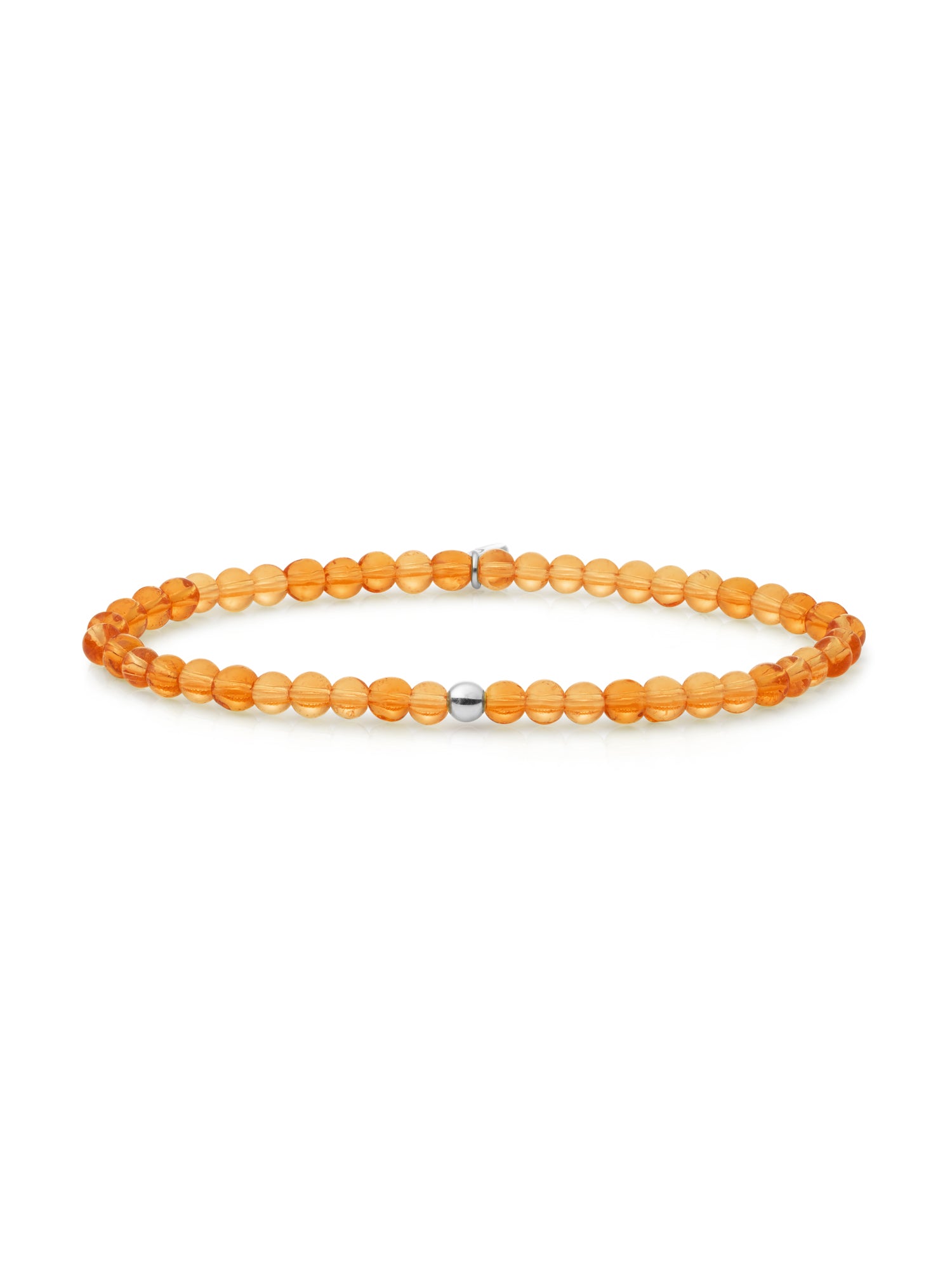 Saturn Armband Small Citrine Quartz - Rhodium Plated