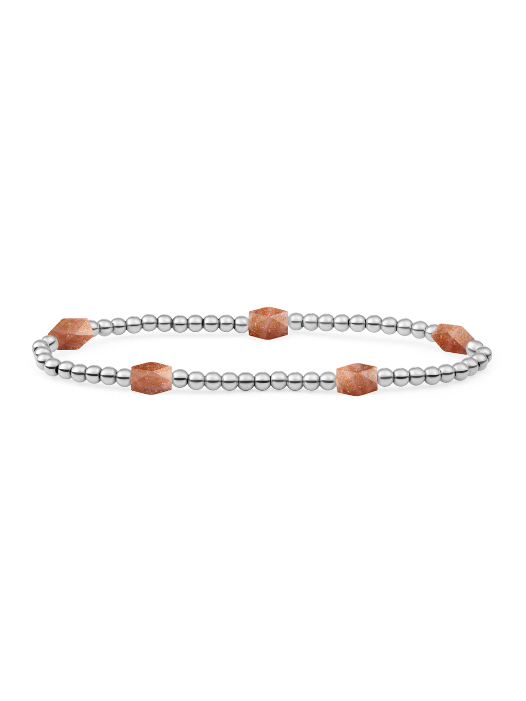 Reverse Edge Mix Armband Sunstone - 0.00 / 0.00 / Gold Plated