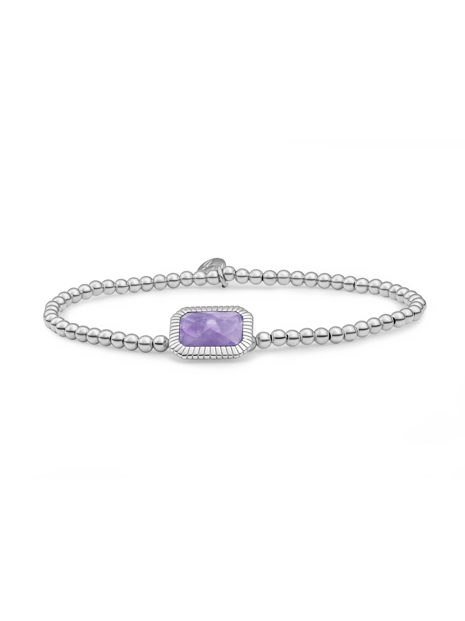 Baguette Armband Amethyst - Rhodium Plated