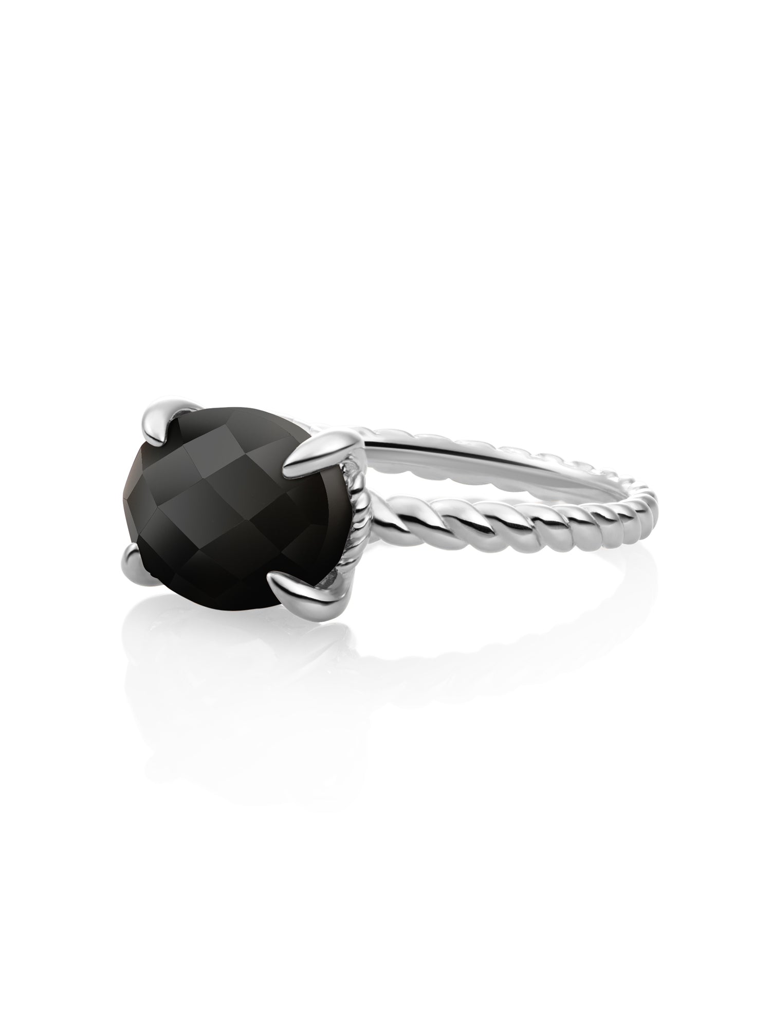 Twist Ring Onyx Zilver - 52