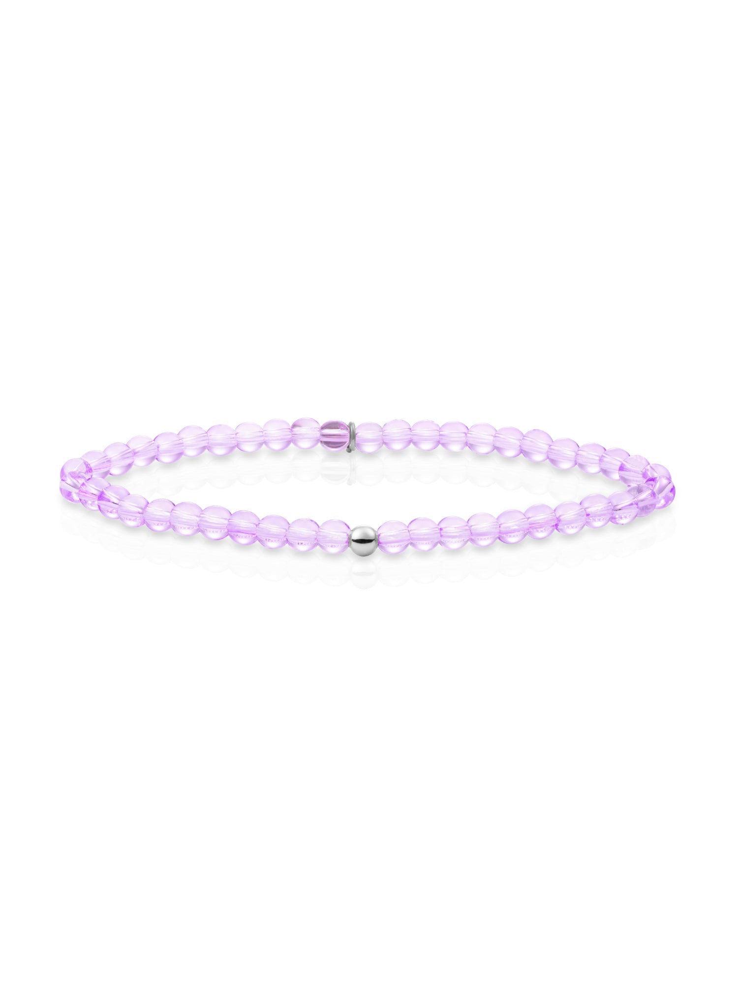 Saturn Armband Small Violet Quartz - Rhodium Plated