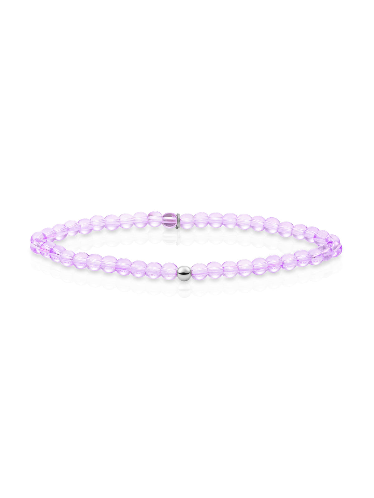 Saturn Armband Small Violet Quartz - Rhodium Plated
