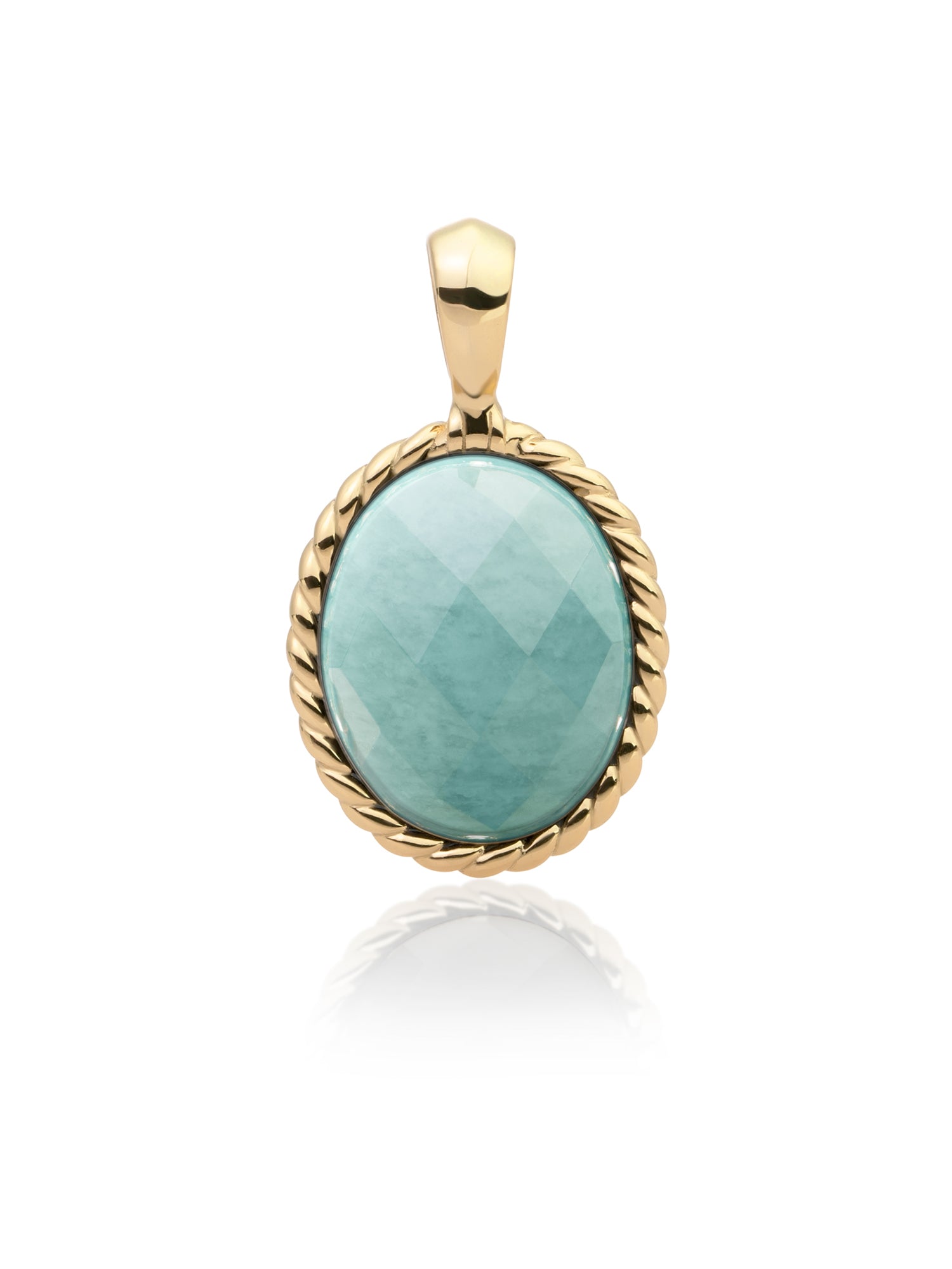 Twist Pendant Amazonite - Gold Plated