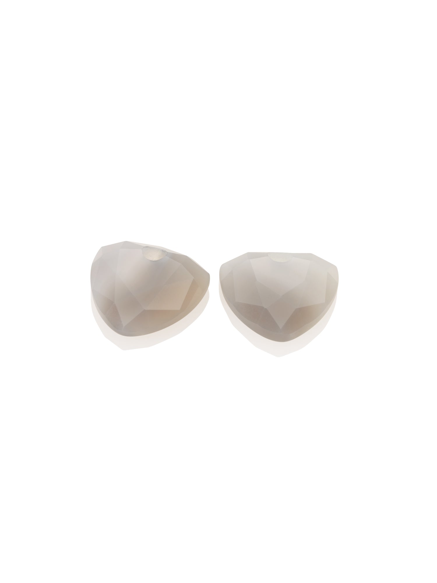 Oorbel Edelstenen Trillion Cut Grey Agate - Oorbel Edelstenen Trillion Cut Grey Agate