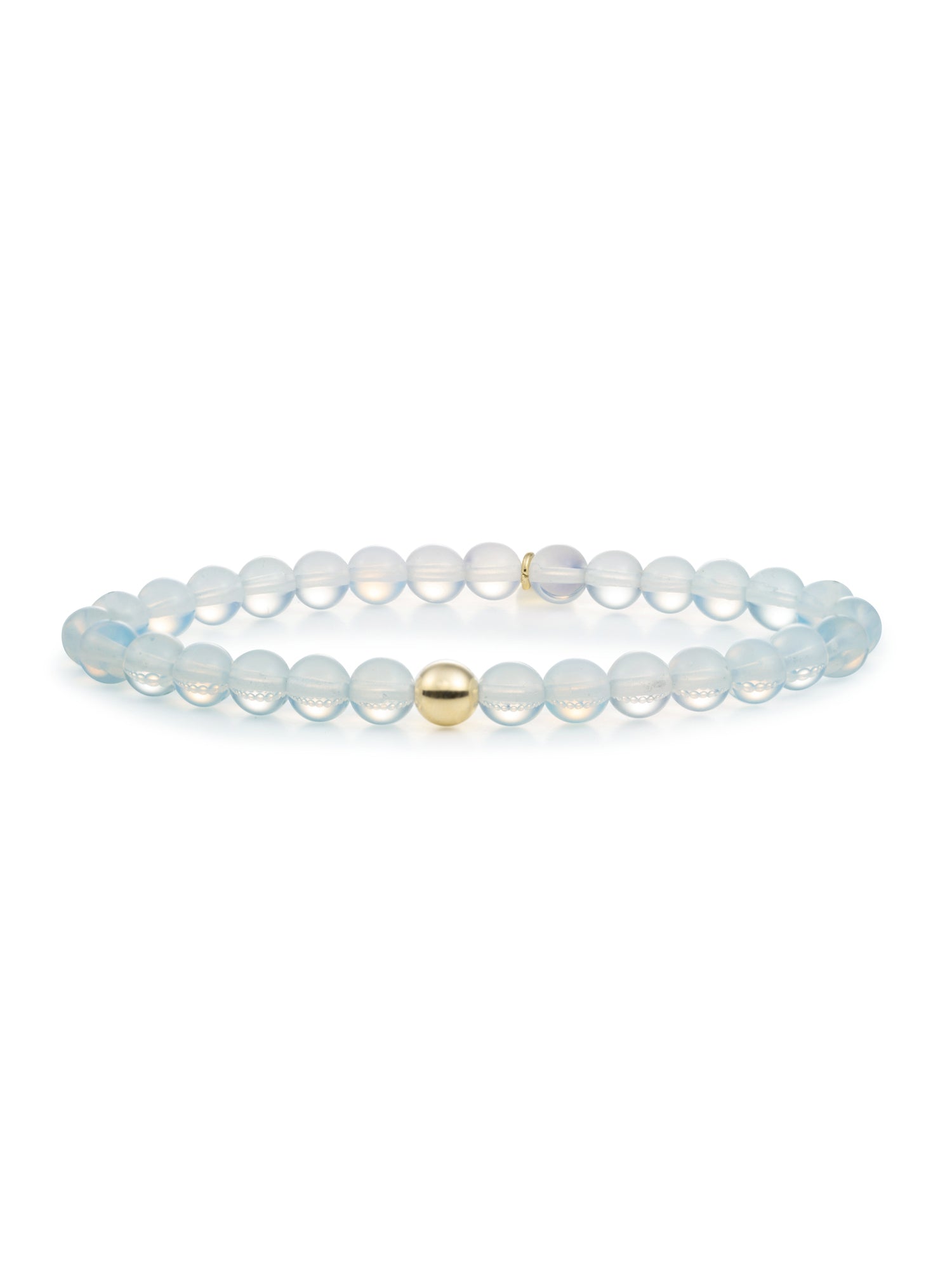 Saturn Armband Large Opalite - Gold Plated