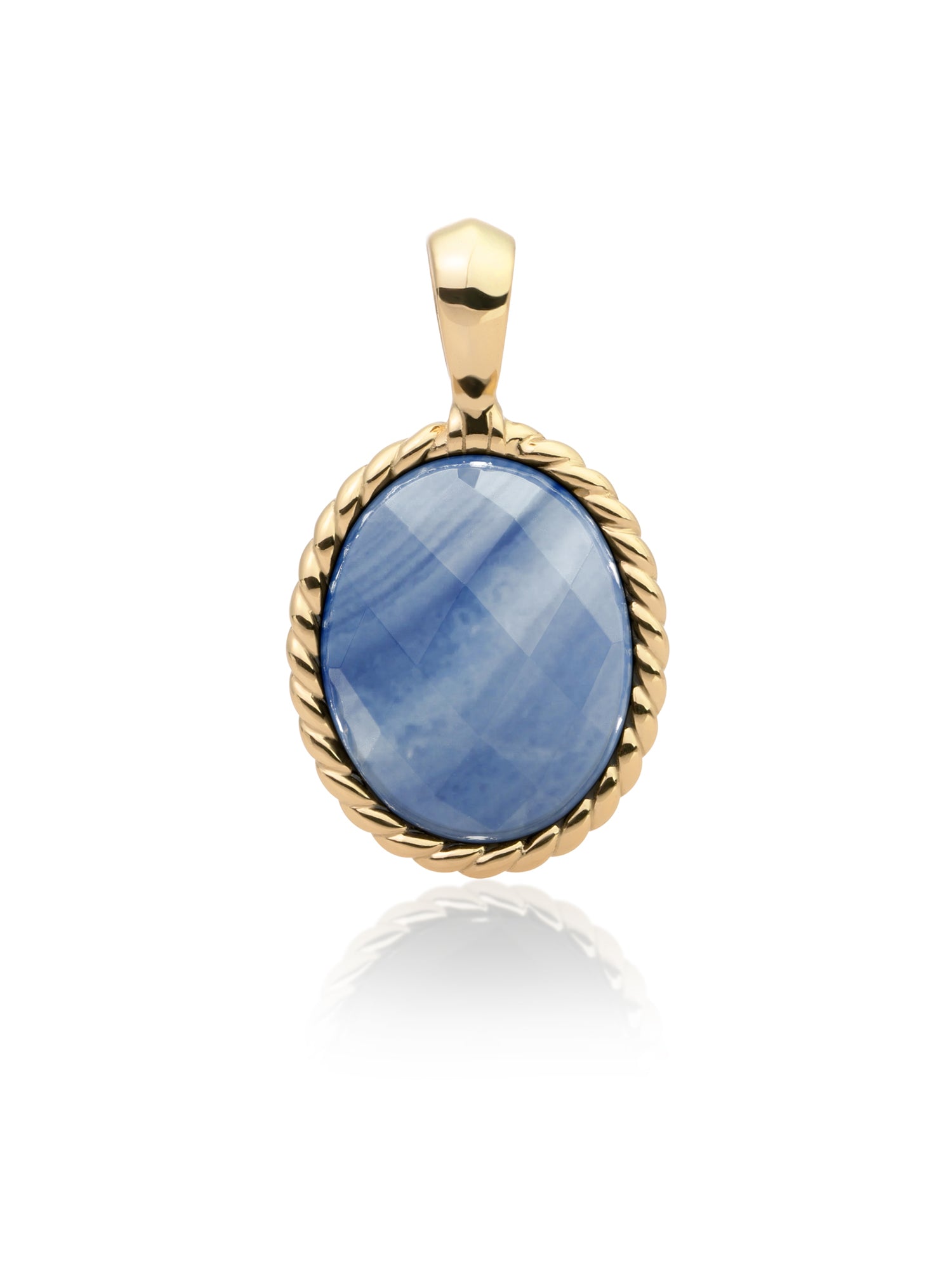Twist Pendant Blue Aventurine - Gold Plated