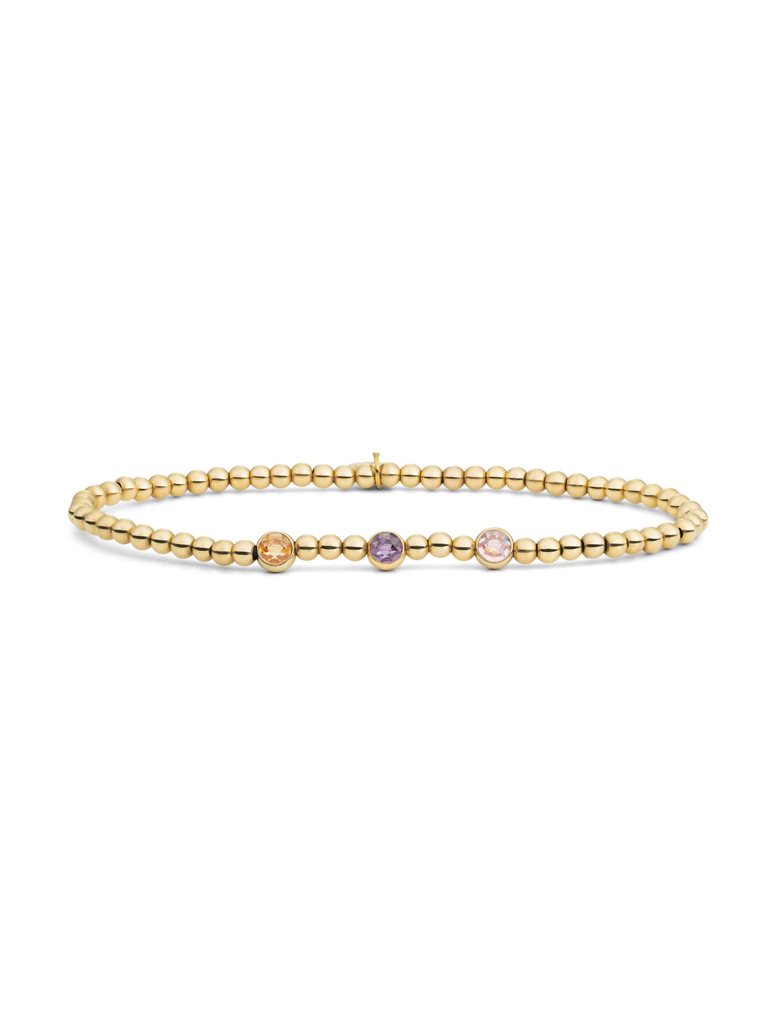 Zirconia Armband Paars - Gold Plated