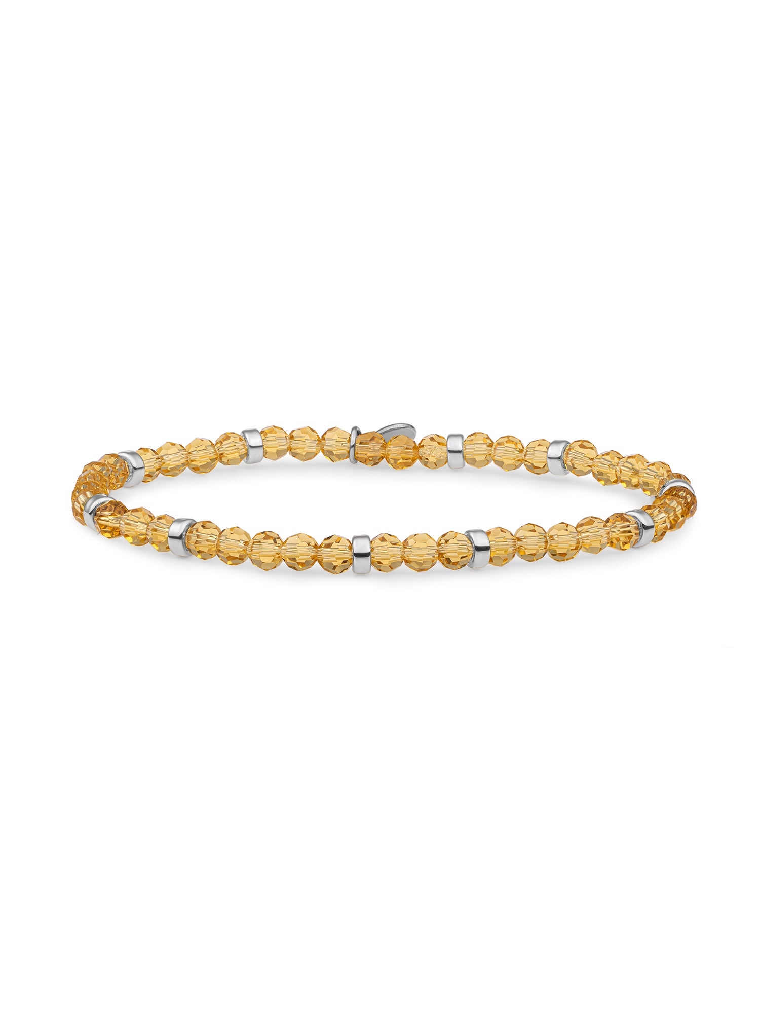 Roundel Interstellar Armband Light Citrine Quartz - Rhodium Plated