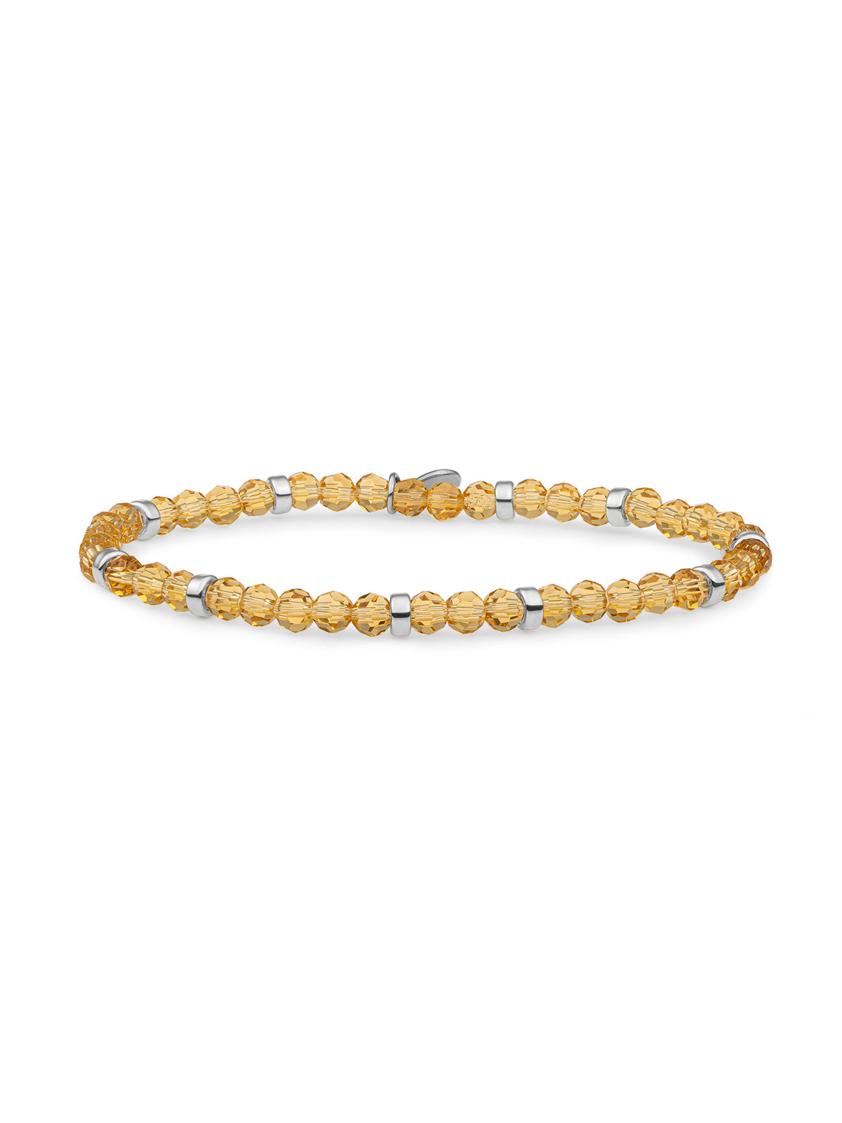 Roundel Interstellar Armband Light Citrine Quartz - Rhodium Plated