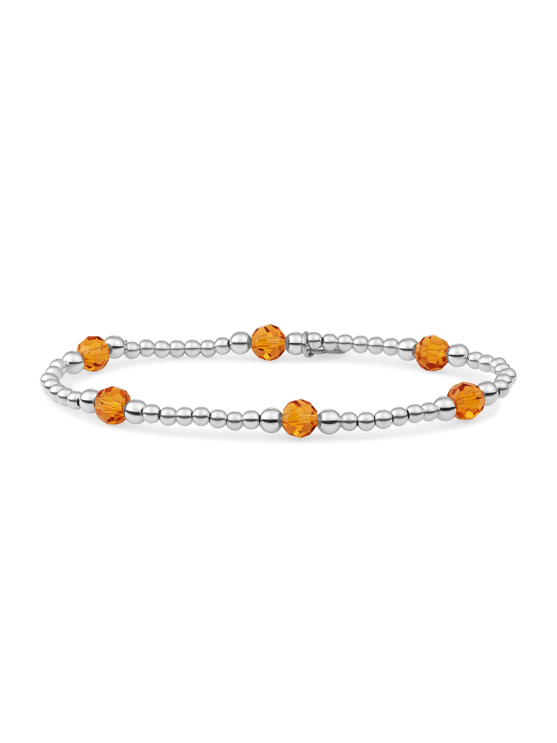 Reverse Bold Mix Armband Citrine Quartz - Rhodium Plated