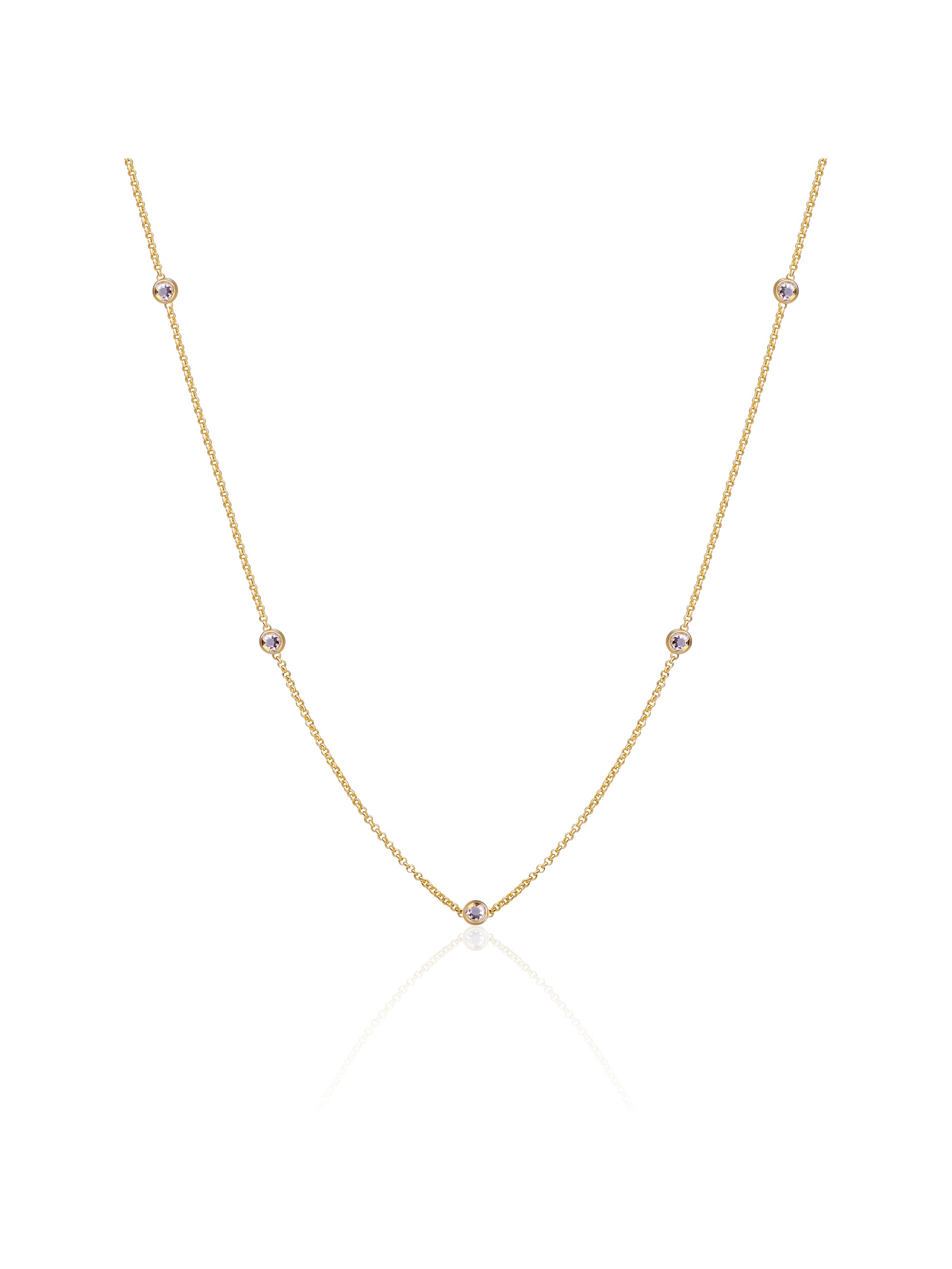 Anchor Chain Ketting Zirconia - Gold Plated