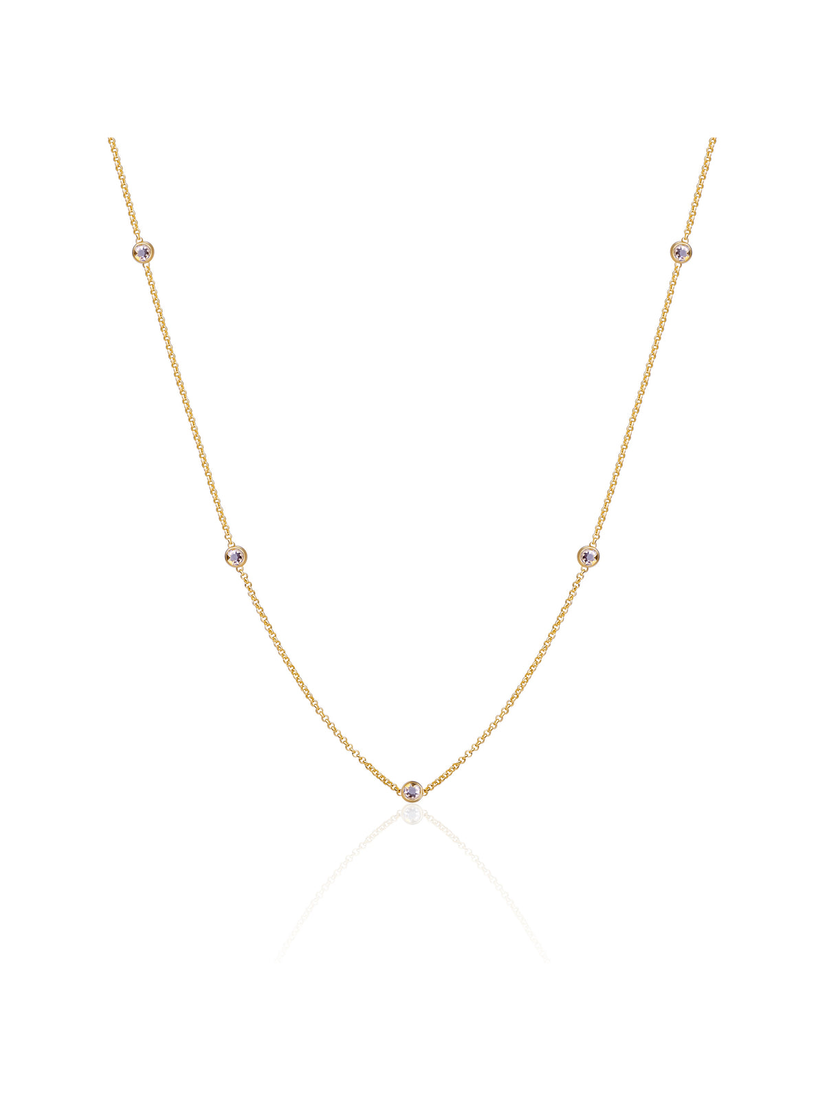 Anchor Chain Ketting Zirconia - Gold Plated