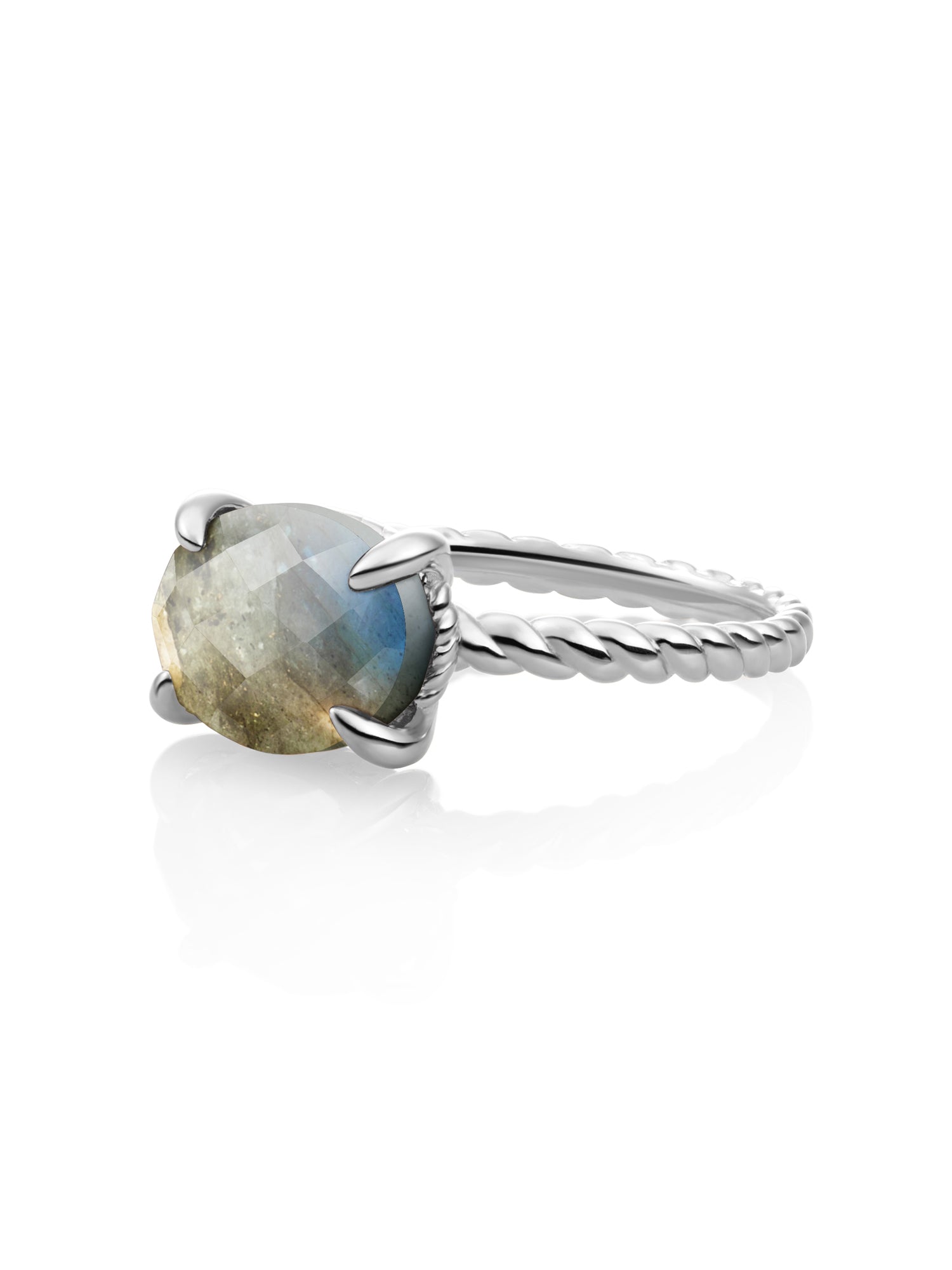 Twist Ring Labradorite Zilver - 52
