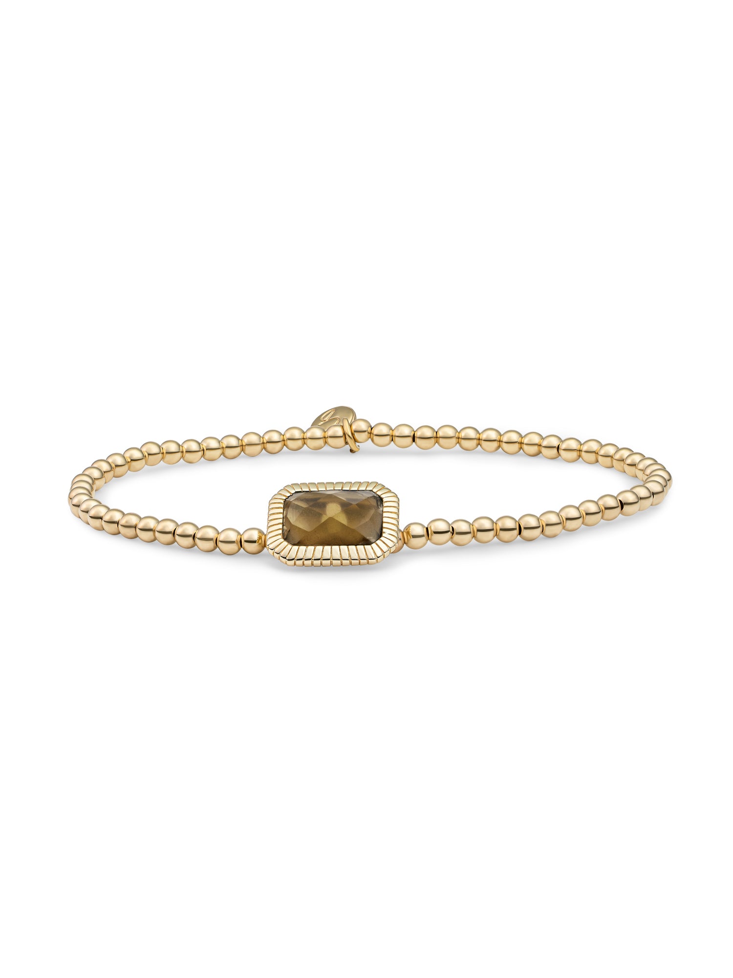 Baguette Armband Smoky Quartz - Gold Plated