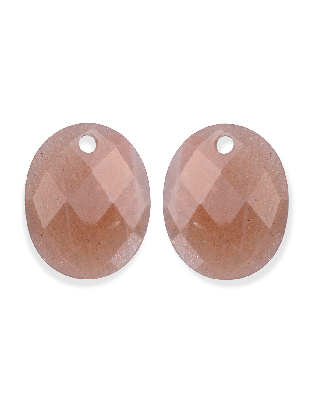 Oorbel Edelstenen Large Oval Sunstone - Oorbel Edelstenen Large Oval Sunstone