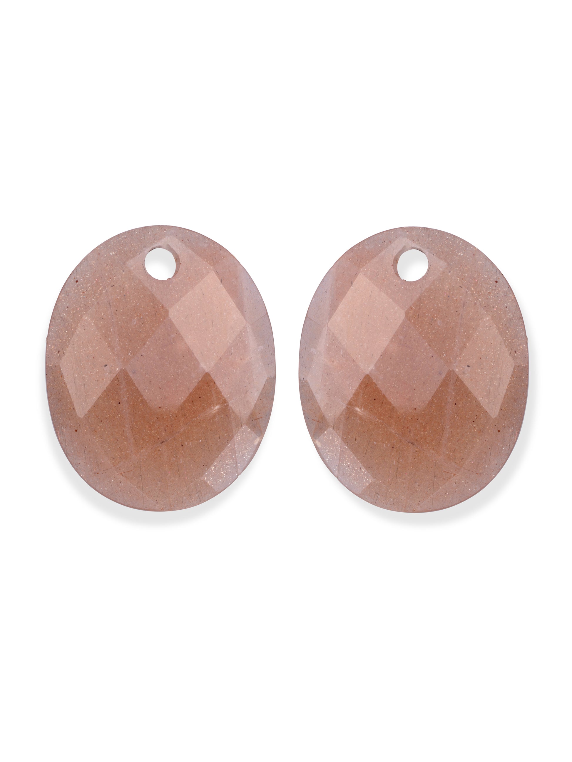 Oorbel Edelstenen Large Oval Sunstone - Oorbel Edelstenen Large Oval Sunstone