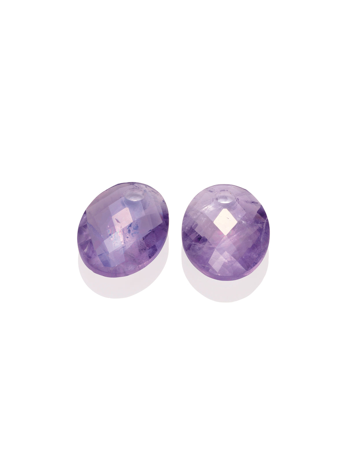 Oorbel Edelstenen Medium Oval Amethyst - Oorbel Edelstenen Medium Oval Amethyst