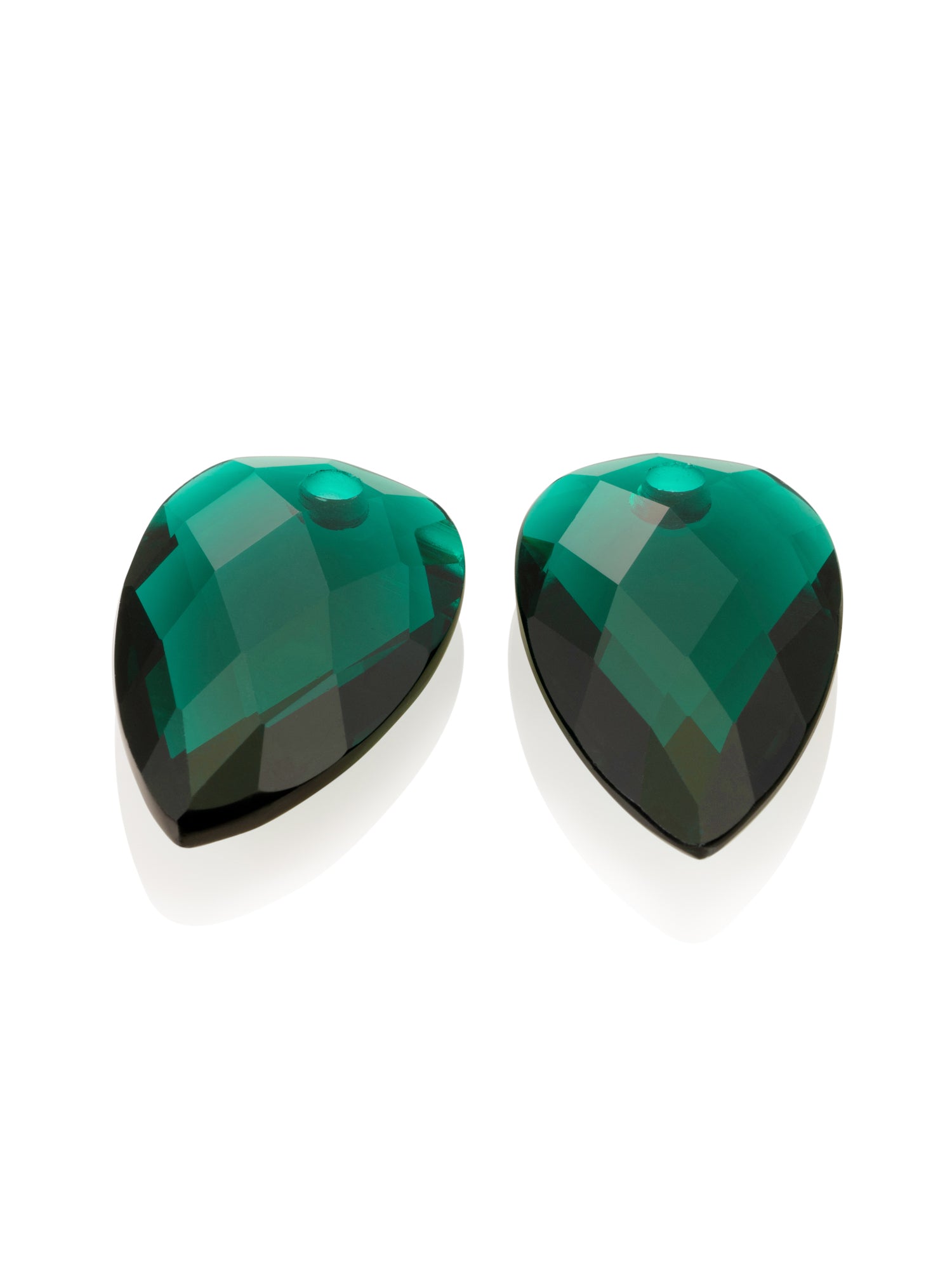 Oorbel Edelstenen Blossom Facet Petrol Green Quartz - Oorbel Edelstenen Blossom Facet Petrol Green Quartz