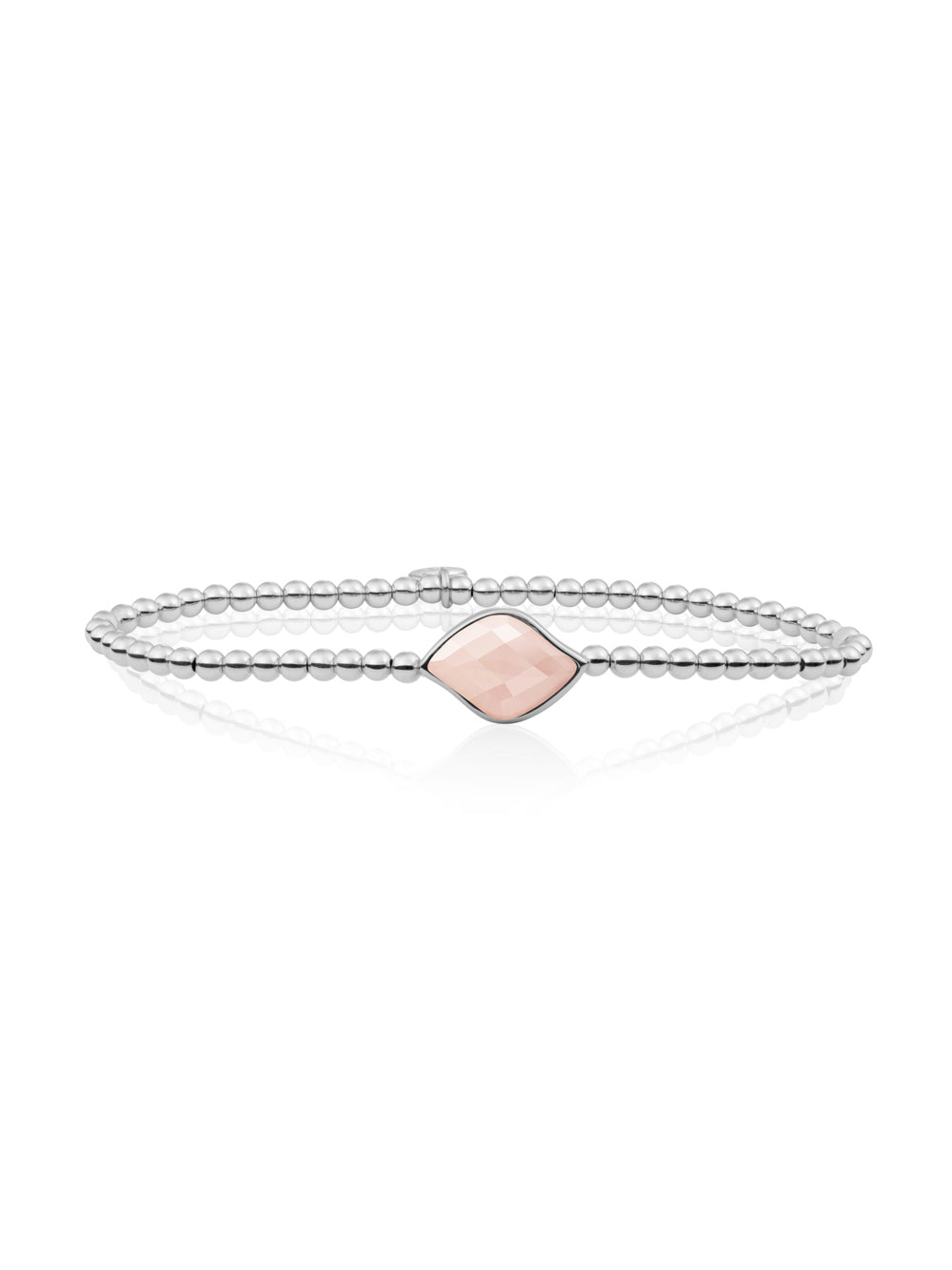 Blossom Armband Rose Quartz - Rhodium Plated